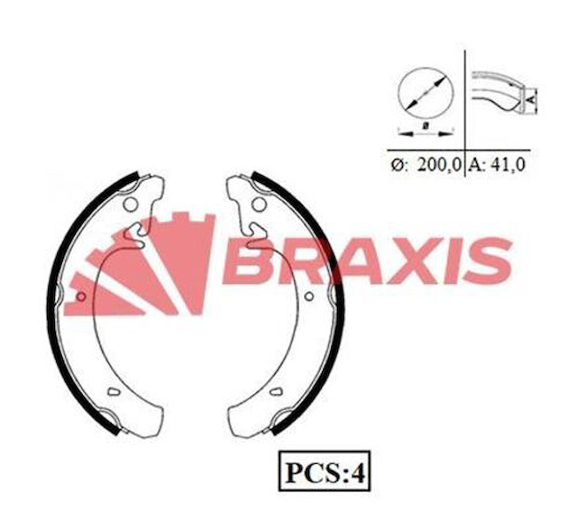 Braxıs Ac0003 Arka Fren Balatası Pabuc Lada Samara 86-96 Vega 95-00 111 95-05 112 95 06> Nova 89> (200×41)