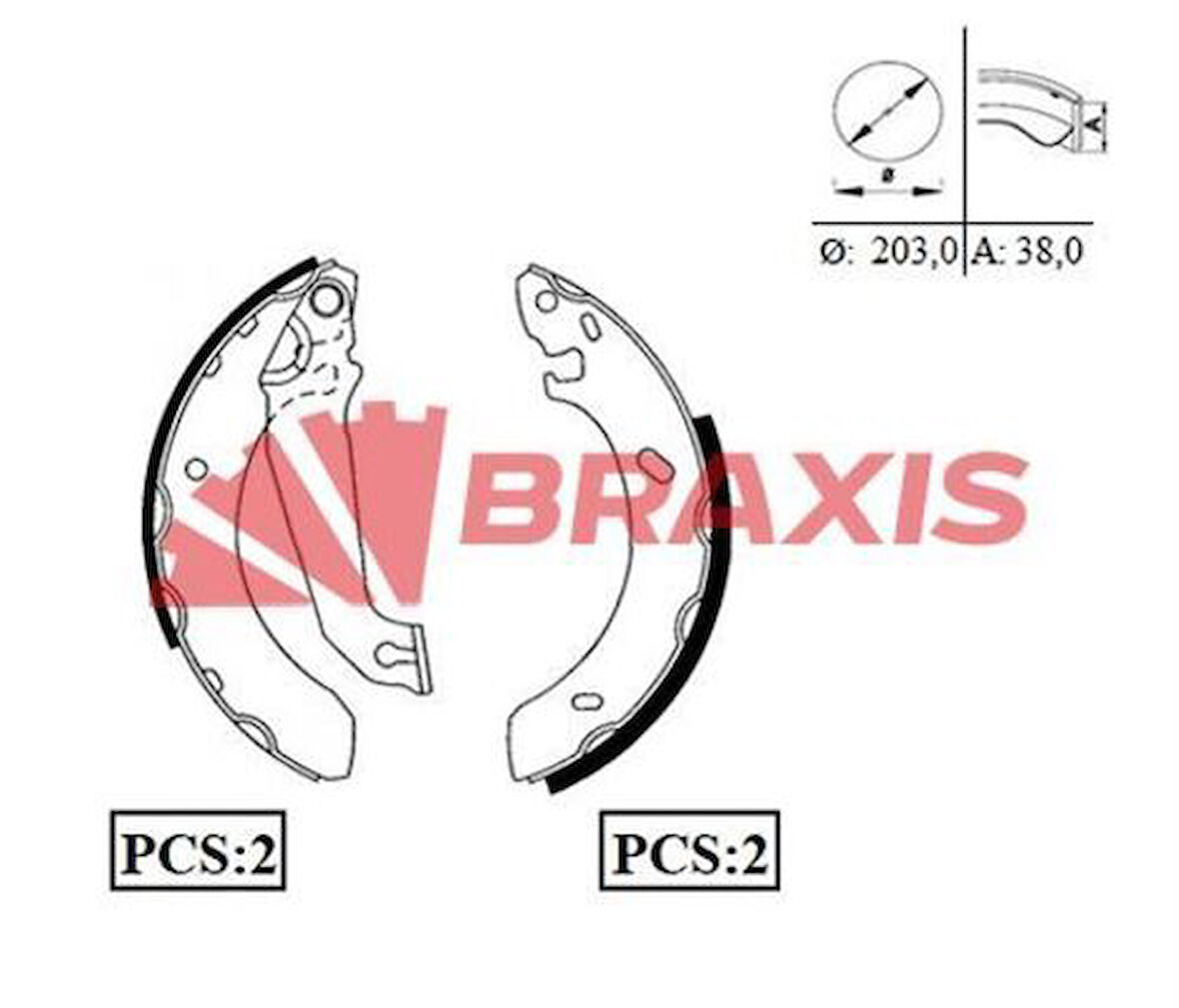 Braxıs Ac0019 Arka Fren Balatası Takım Pabuc Escort V Vı Vıı 1.3 1.4 90>99 Orıon III 1.3 1.4 90>93 Abssız