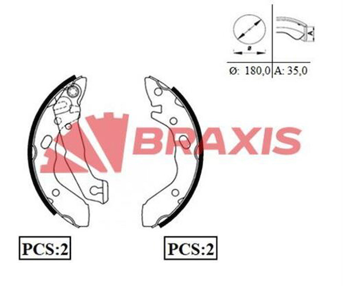 Braxıs Ac0032 Arka Fren Balatası Pabuc Kampana Genıs Tıp Hyundaı Hyundaı Accent 1.3 1.5. 1.6 2000-2005 Excel 1990-1993
