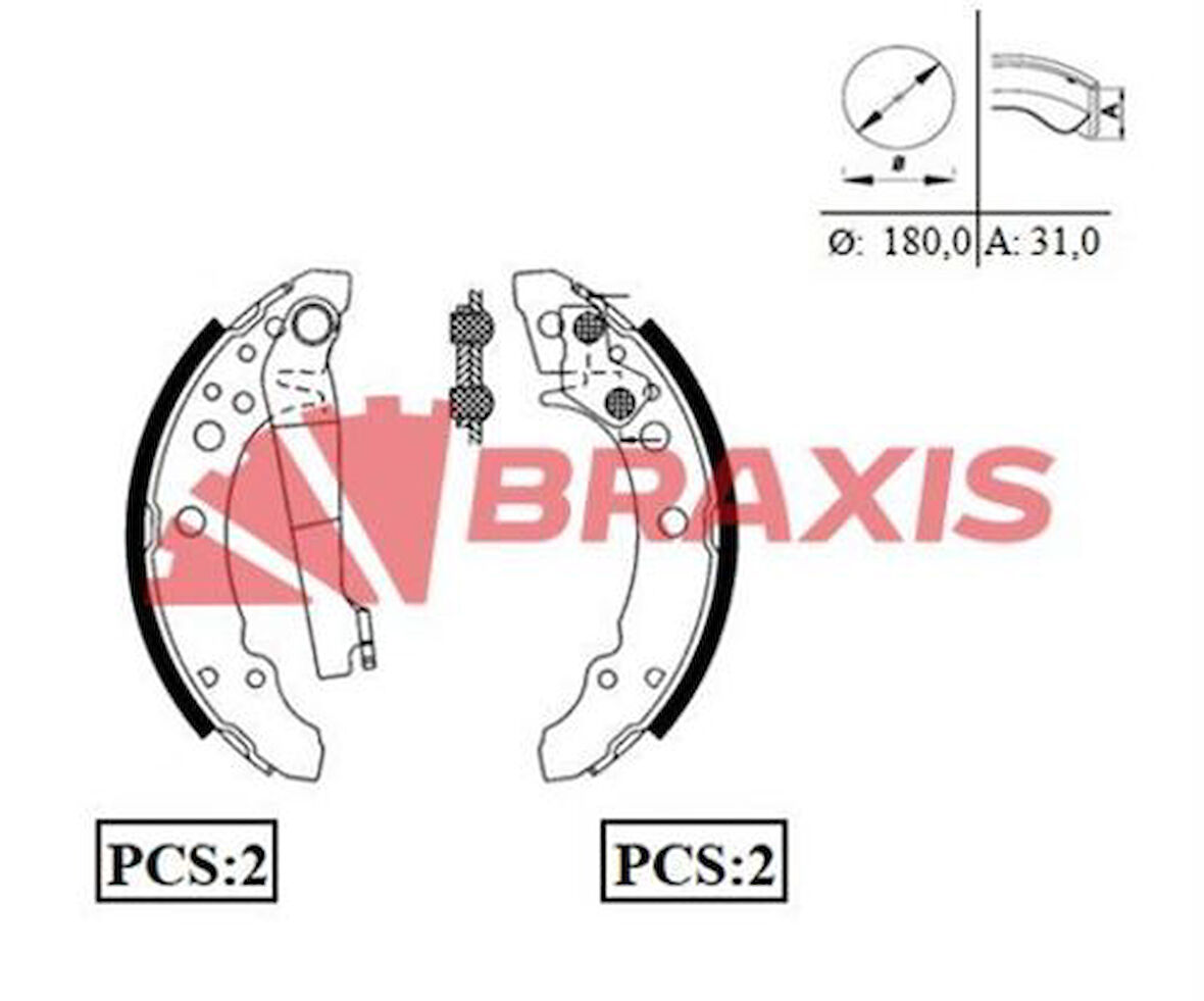 Braxıs Ac0033 Arka Fren Balatası Pabuc Ibıza II Toledo Cordoba