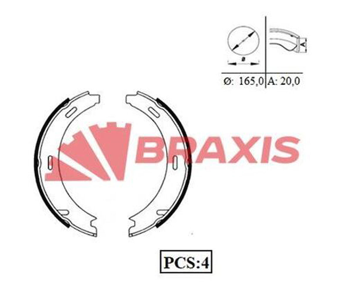 Braxıs Ac0041 Fren Balatası Arka (Park Frenı Pabucu) W168 97>04 W169 04>12 W245 05>11 Vaneo 414 02>05 W203 00>07 C209 02>08