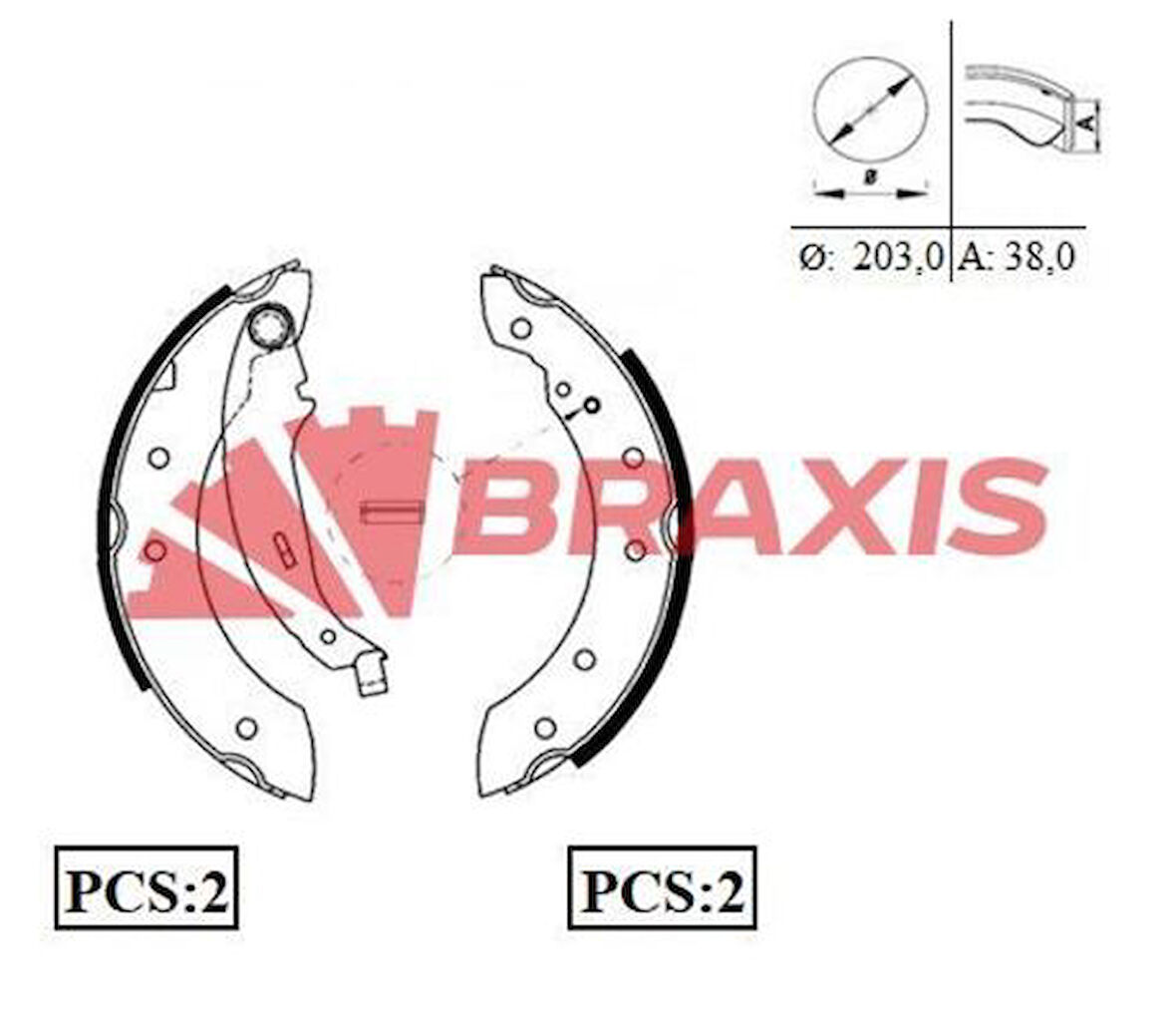 Braxıs Ac0049 Arka Fren Balatası Pabuc Clıo II Laguna I Logan Symbol I II Twıngo I Saxo Xsara P106 P206 P305