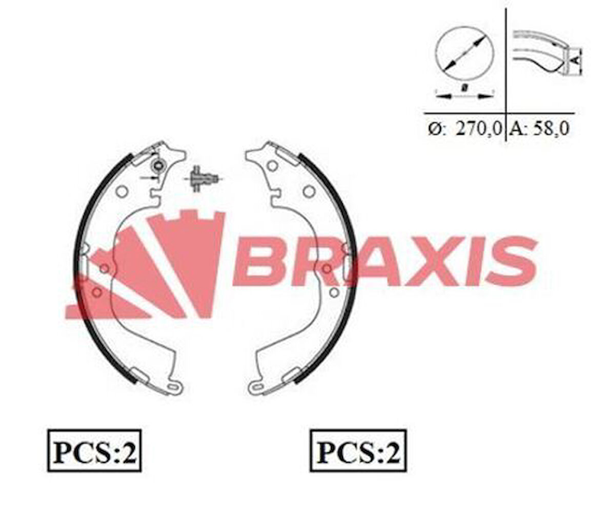 Braxıs Ac0055 Fren Balatası Arka Pabuc Hılu4×2 90>96