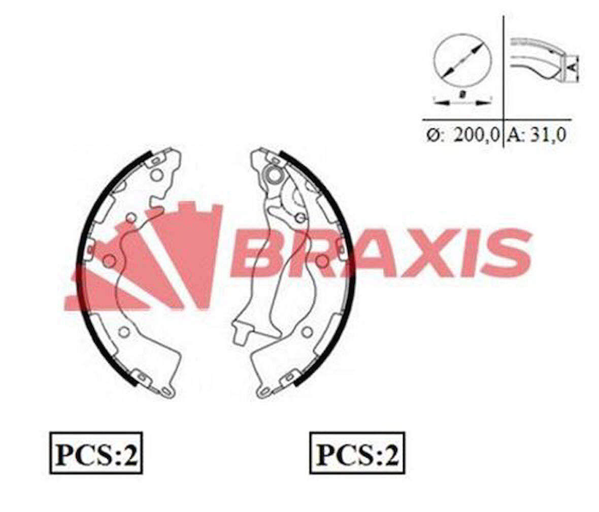Braxıs Ac0063 Arka Fren Balatası Pabuc Hyundaı Accent Era 06-11 Kıa Rıo 06-11 Kampana Tıp (Abs Sız)