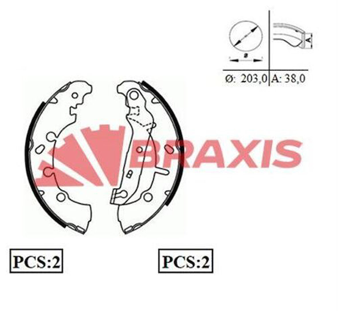 Braxıs Ac0065 Arka Fren Balatası Pabuc Fıesta IV V 95>08 Fusıon 02 > Ford Ka Puma 1.6 97>02 Mazda II 03>