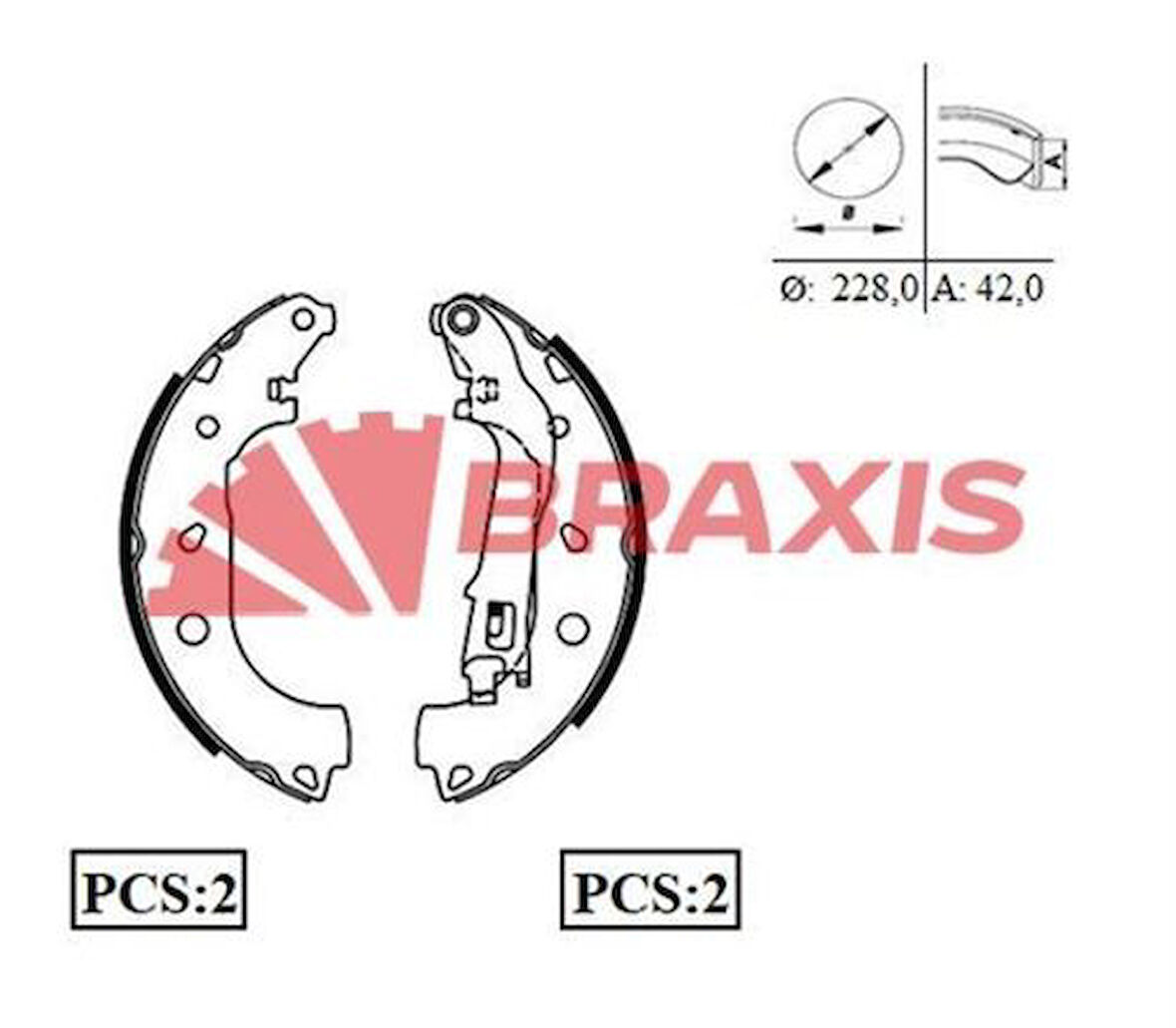 Braxıs Ac0070 Arka Fren Balatası Pabuc Doblo II III Idea Albea 1.3 1.4 1.6 1.8