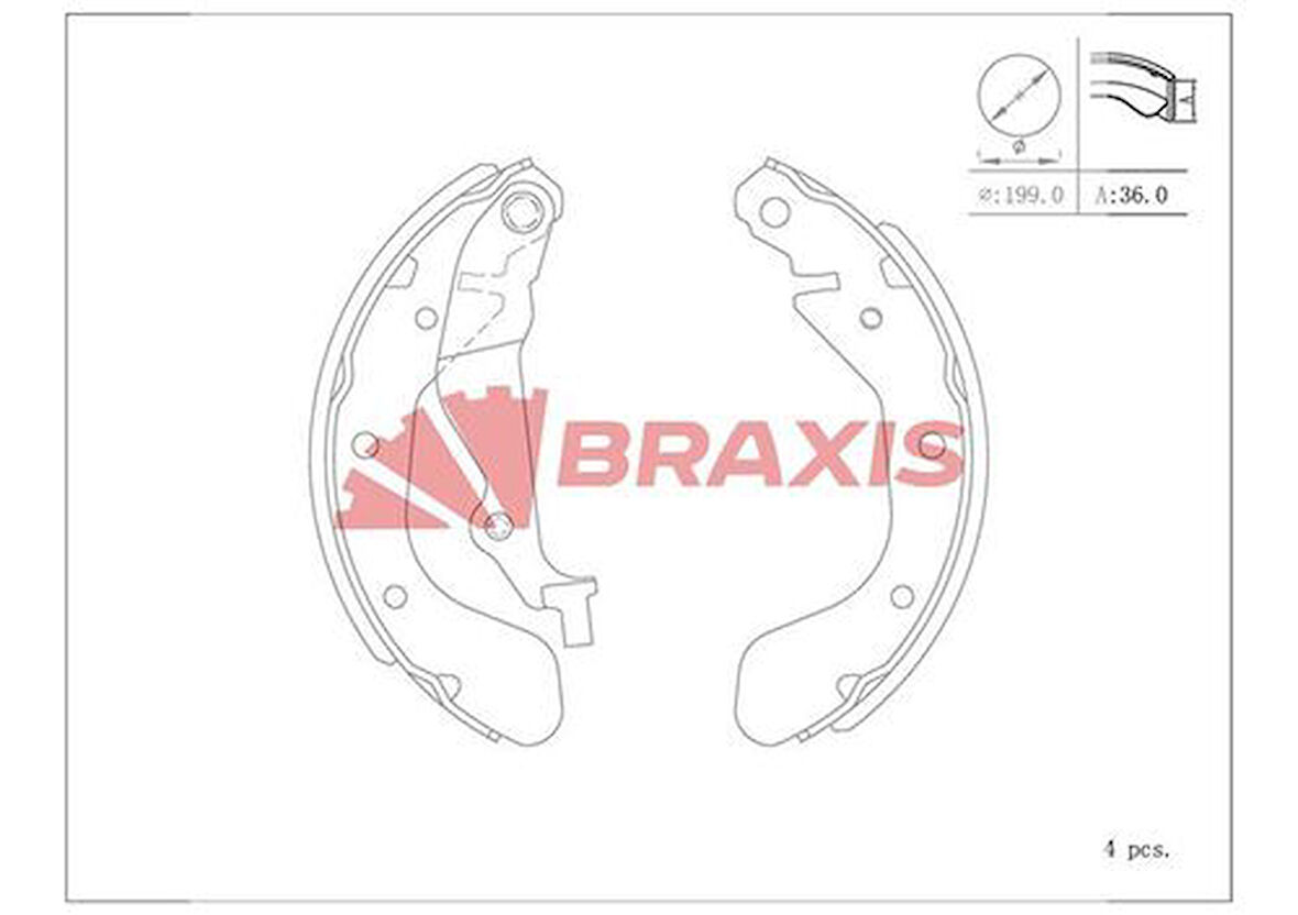 Braxıs Ac0124 Arka Fren Balatası (Kampana) Kalos Aveo T200 T249
