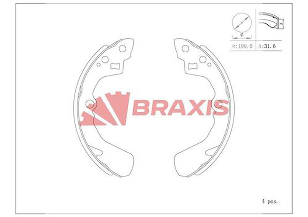 Braxıs Ac0167 Arka Fren Balatası Pabuc Applause 90-97 Charade 93-00 Baleno 96-01