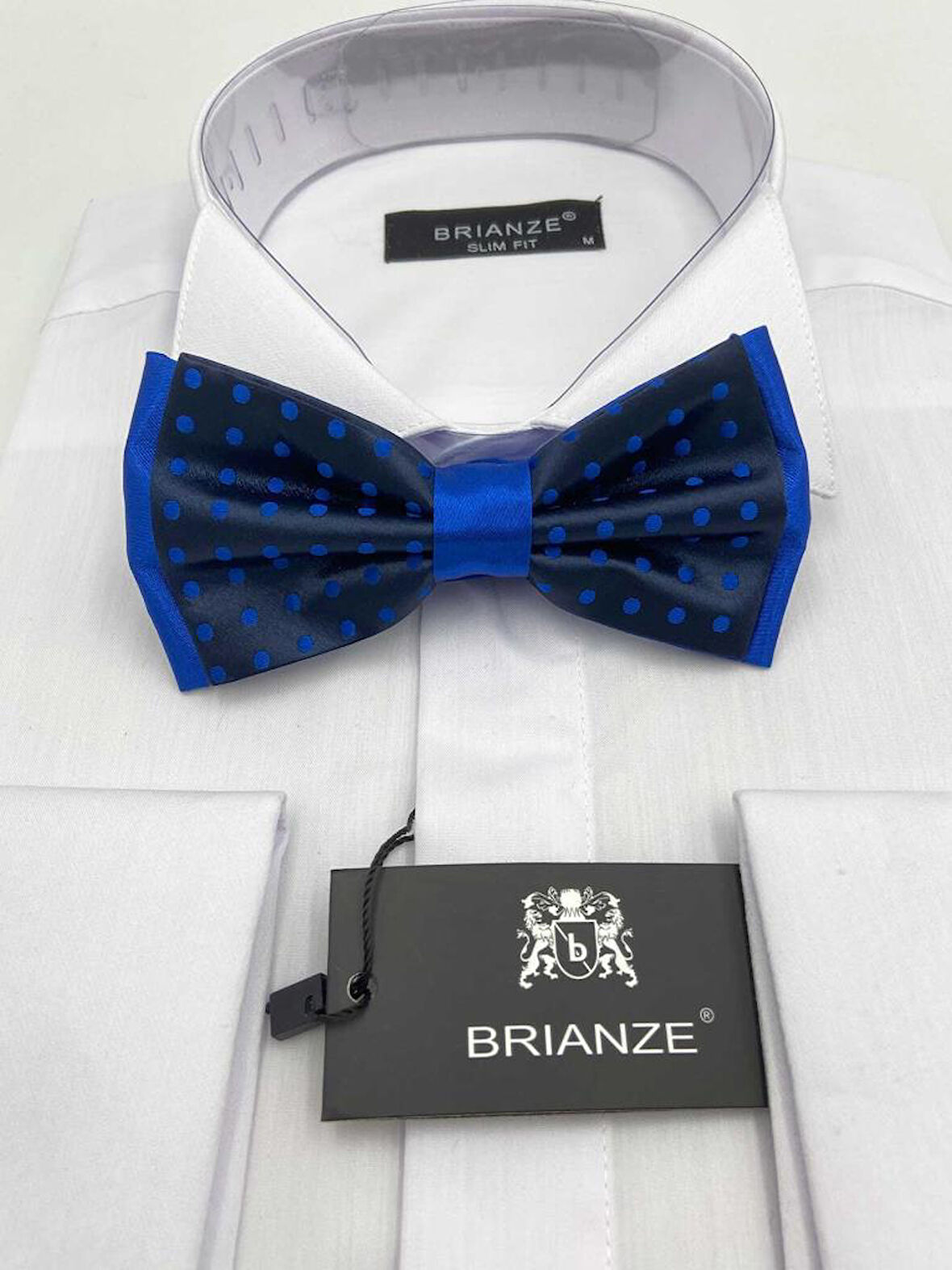 Brianze Saks Mavi Noktalı Lacivert Papyon