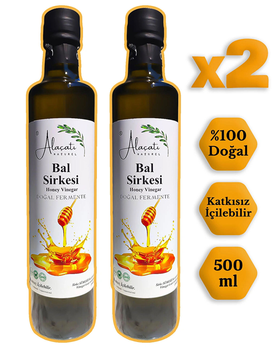 Bal Sirkesi Doğal Fermantasyon 500 ml x2 Adet