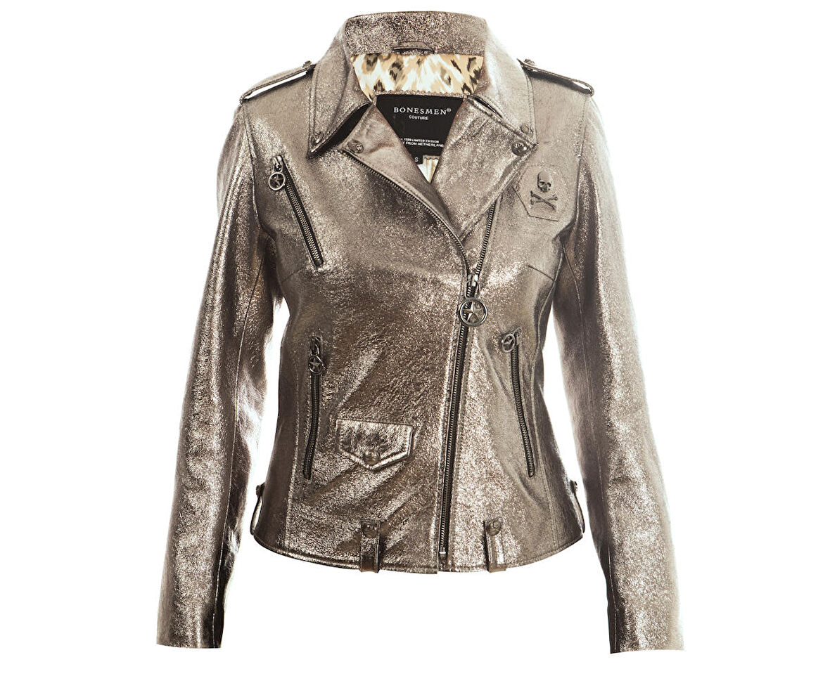 Deri Ceket Biker METAL BONES