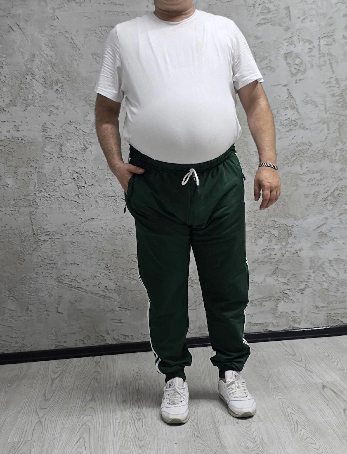 BLACK STEEL-2225-BATTAL BEDEN ŞERİTLİ EŞOFMAN