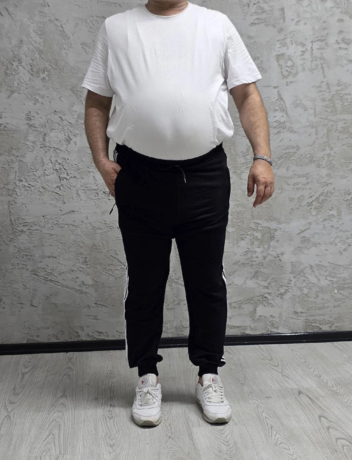 BLACK STEEL-2225-BATTAL BEDEN ŞERİTLİ EŞOFMAN