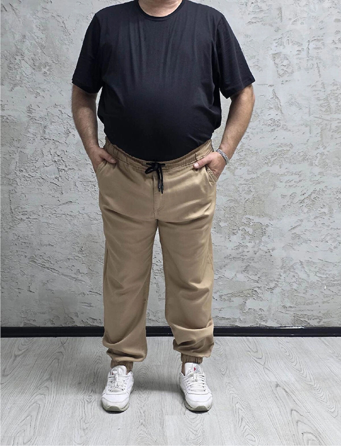 15000-BATTAL BEDEN BEL VE PAÇA LASTİKLİ PANTOLON