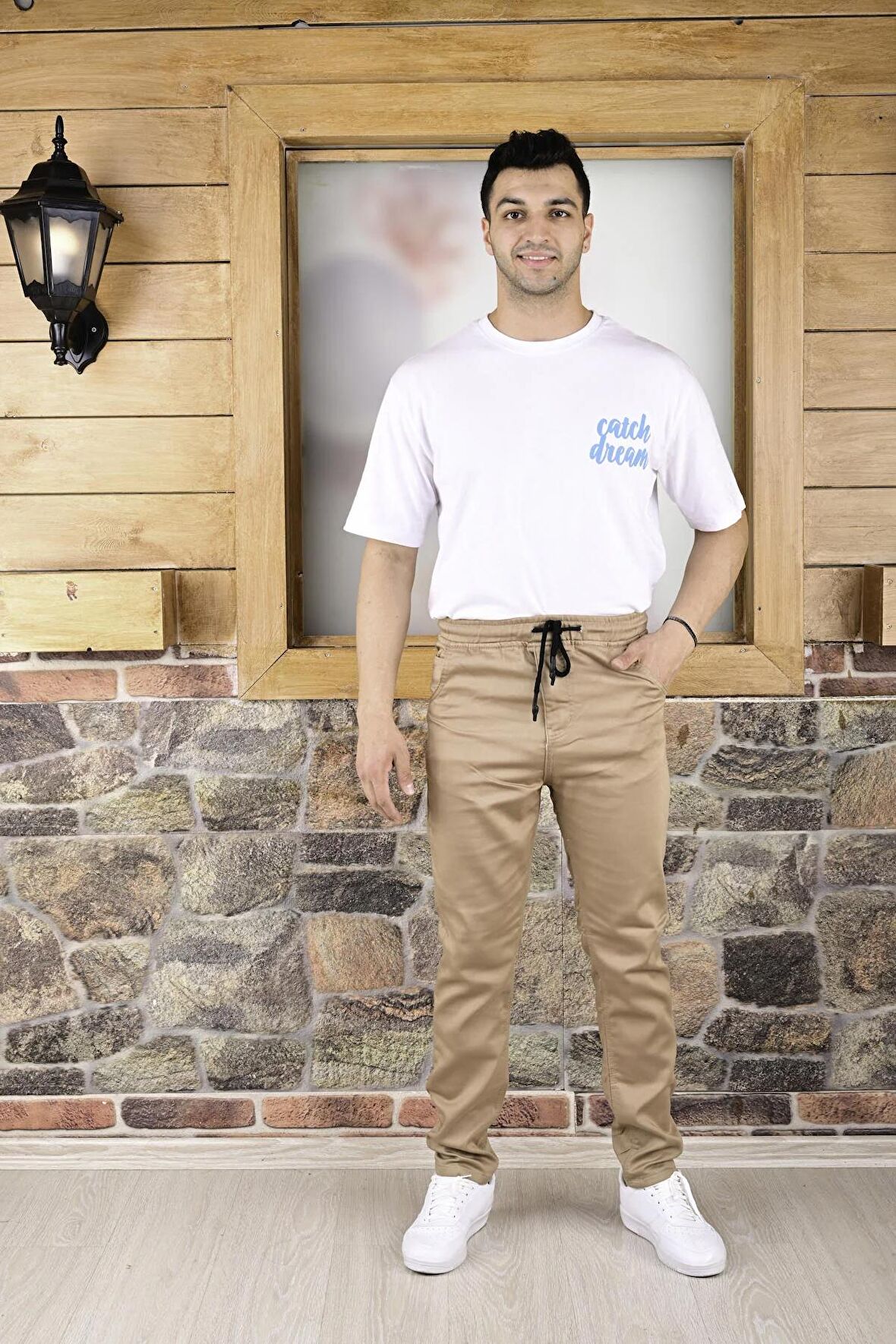 BLACK STEEL KEMER LASTİK ,PAÇA DÜZ  ERKEK PANTOLON-23000