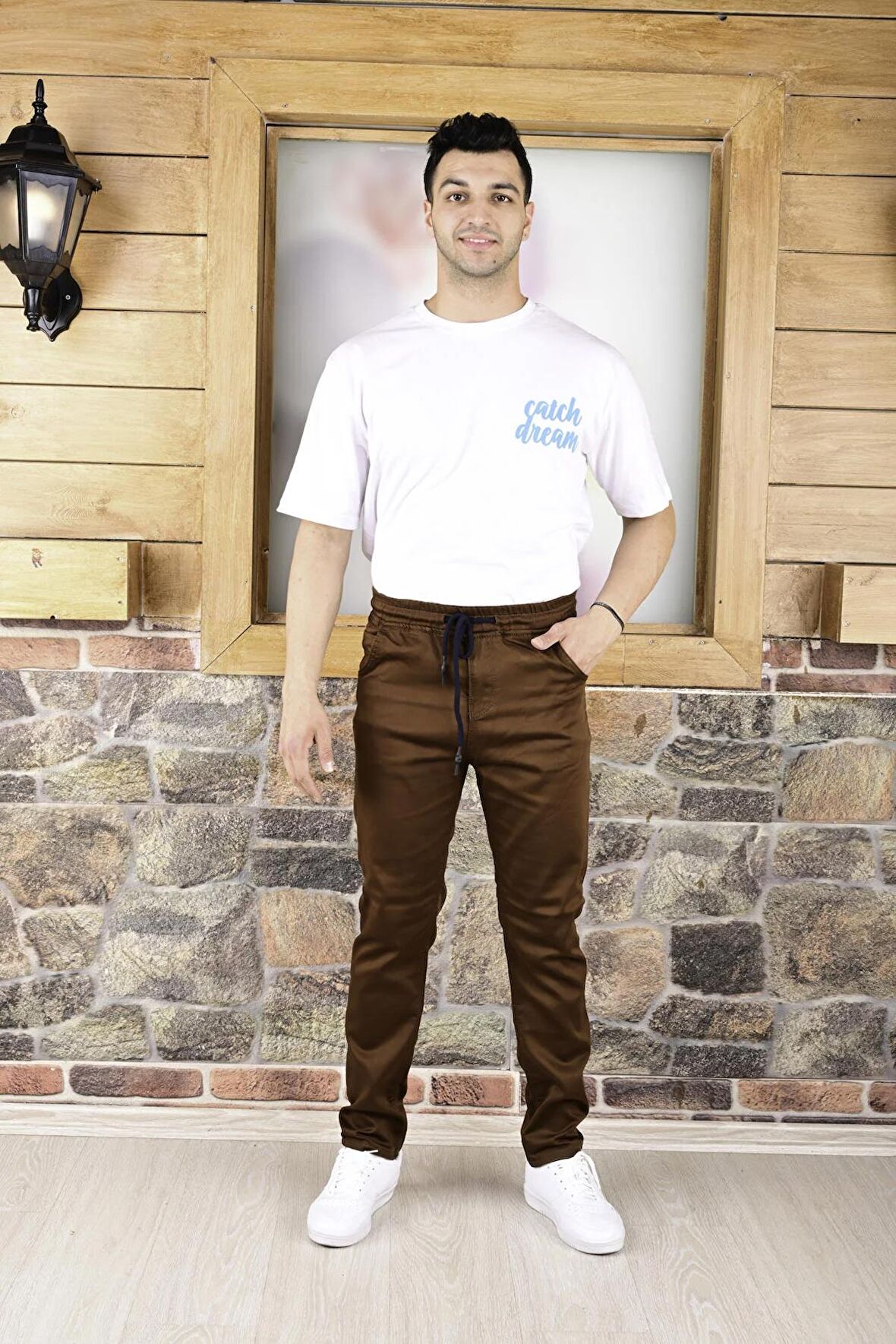 BLACK STEEL KEMER LASTİK ,PAÇA DÜZ  ERKEK PANTOLON-23000