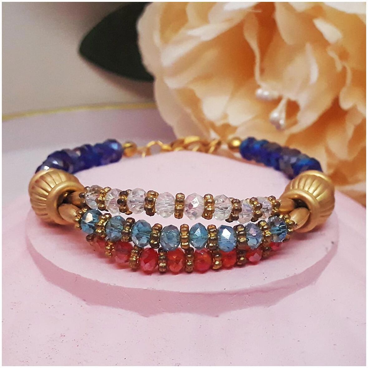 Altın Kaplama Kadın Swarovski Kristal Taş Bileklik