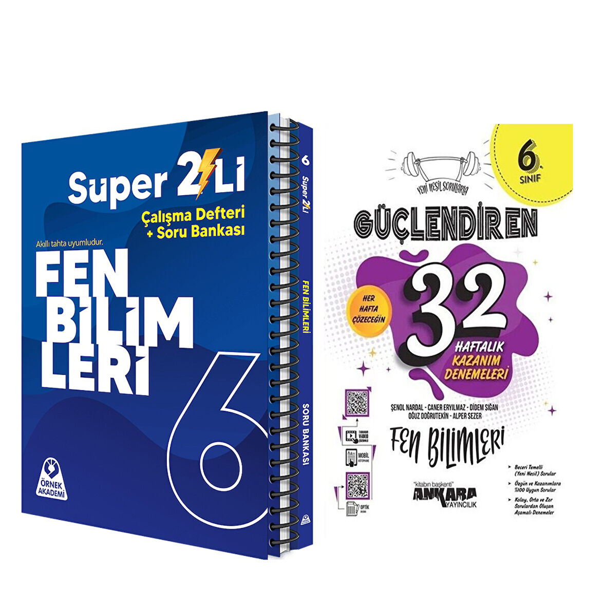 Örnek Akademi 6.Sınıf Süper İkili Fen Bilimleri ve Ankara 32 Haftalık Deneme Seti 2 Kitap
