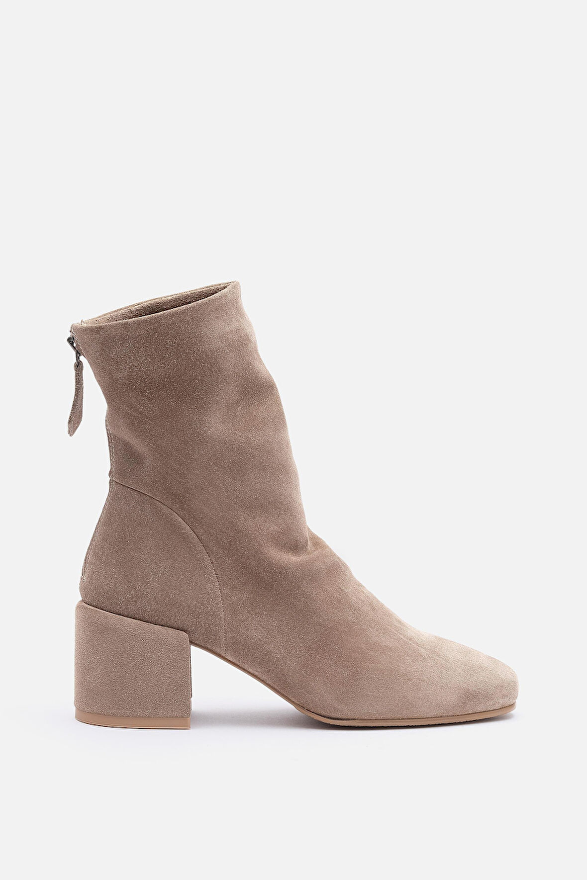 BESTYLE  Mugo %100 Vizon Süet  5,5 cm Topuklu Kadın Bot