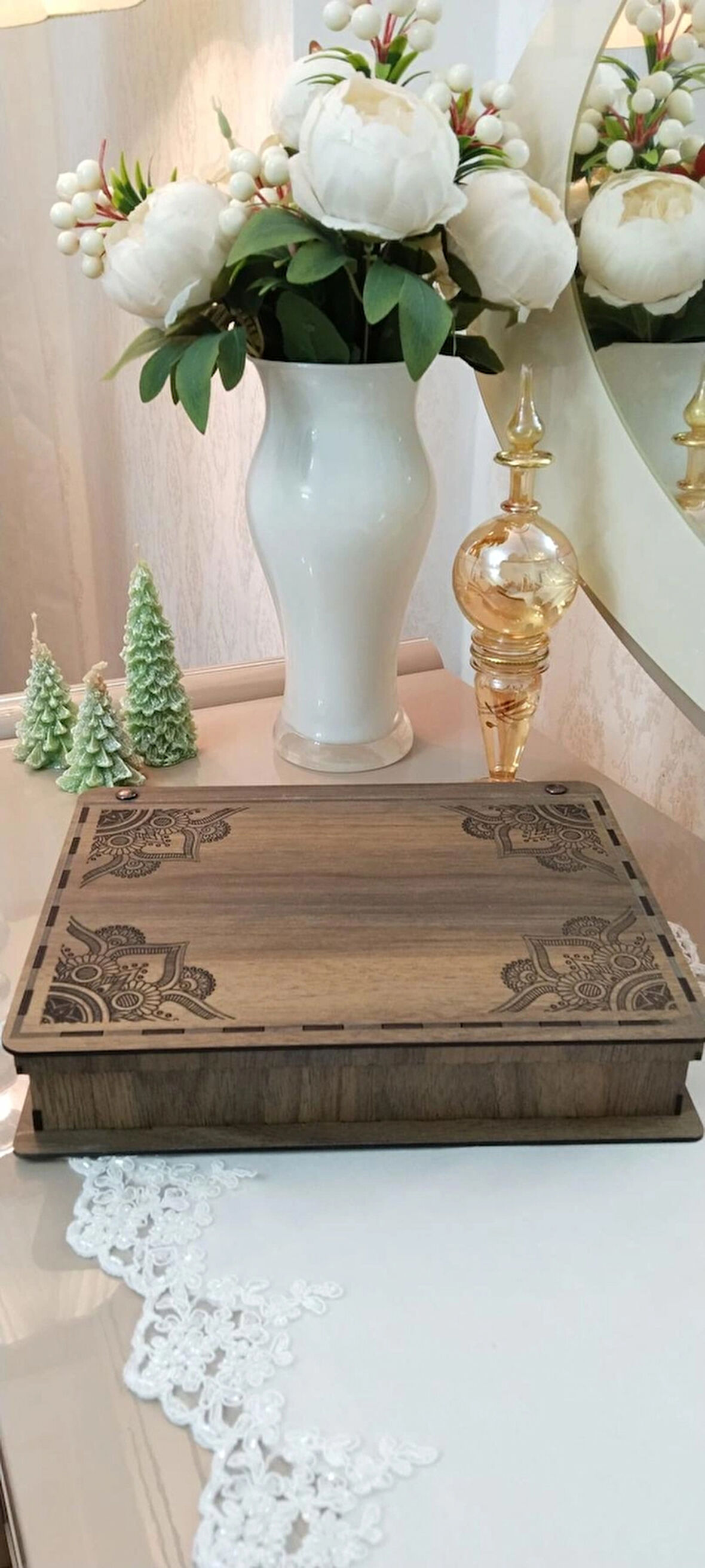 BSD DEKORATİF DESENLİ KAPAKLI KUTU