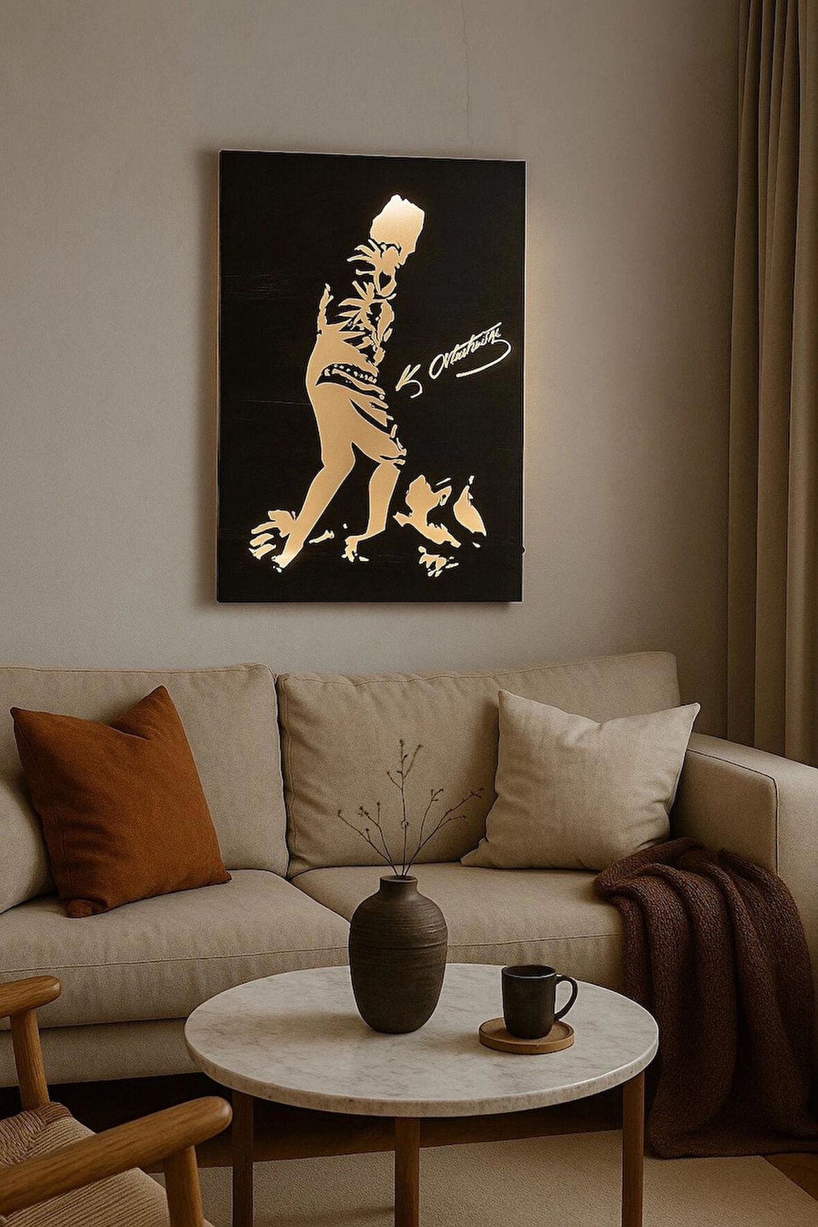 BSD Dekoratif ATATÜRK Afyon Kocatepe Portreli Ledli Tablo