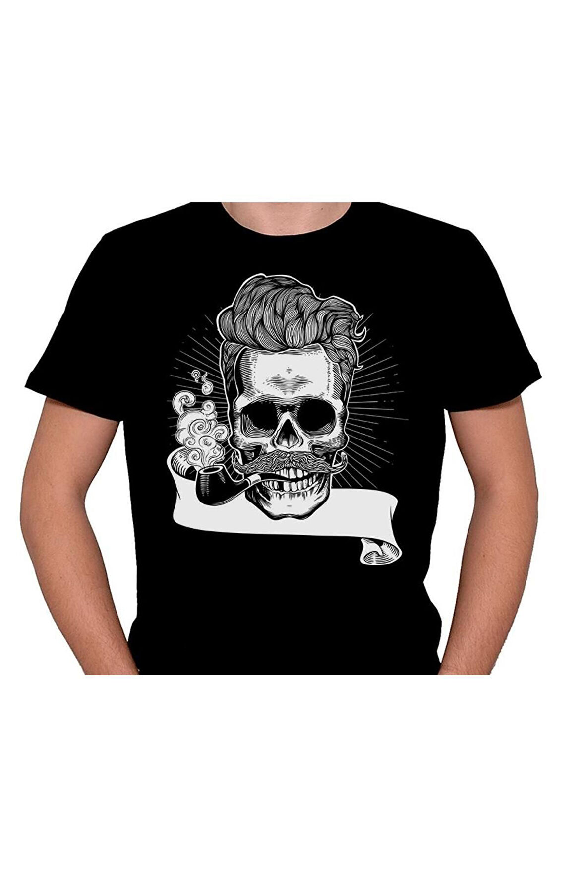 Kuru Kafa Skull Pipo Tişört Unisex T-shirt