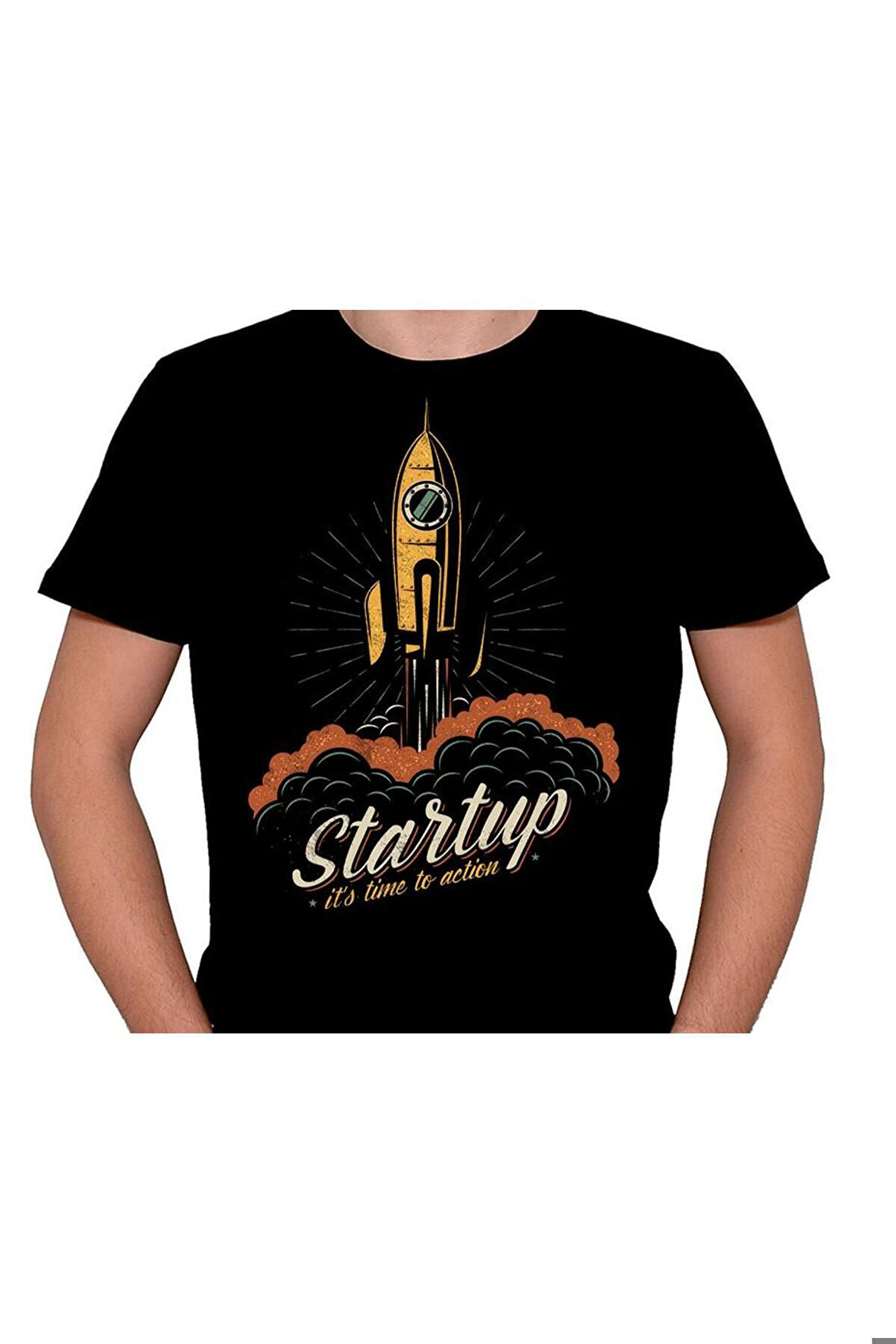 Uzay Cosmos Space Rocket Start Up Tişört Unisex T-shirt