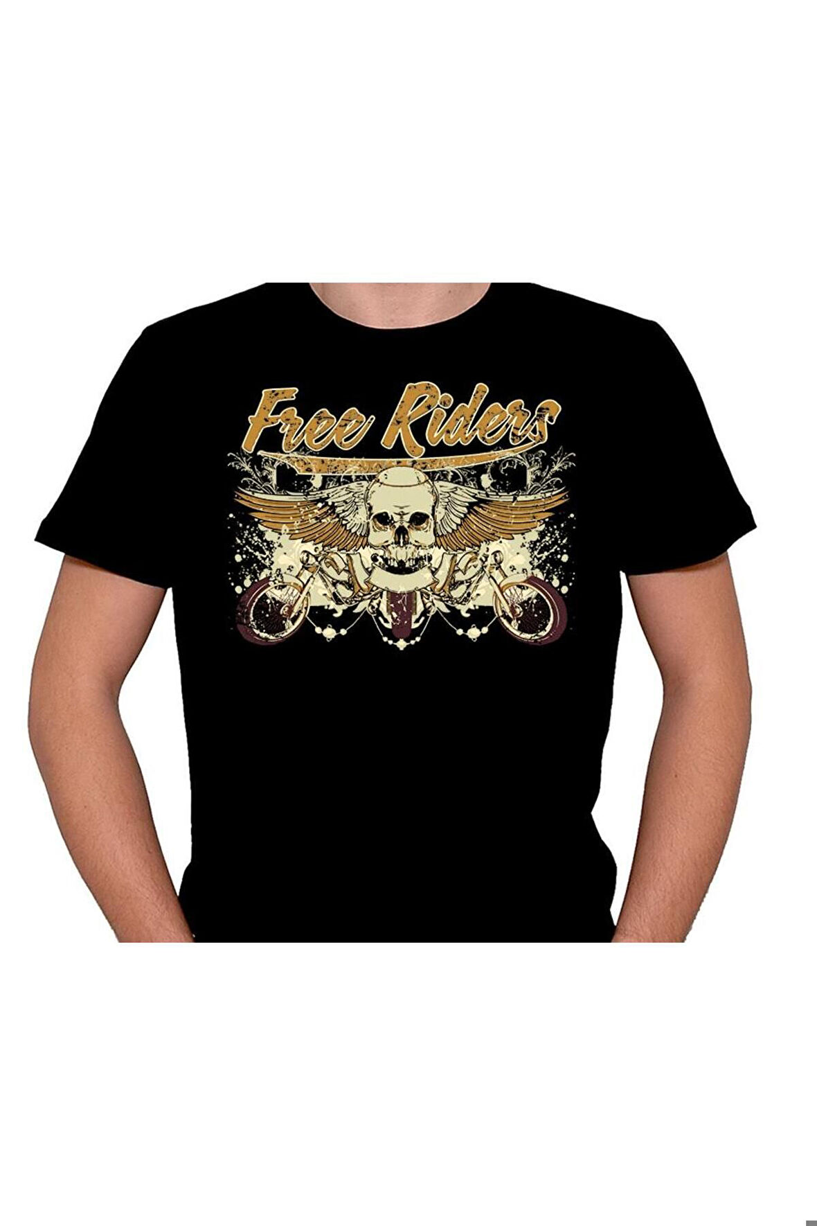 Harley Motorcycle Free Riders Skull Tişört Unisex T-shirt