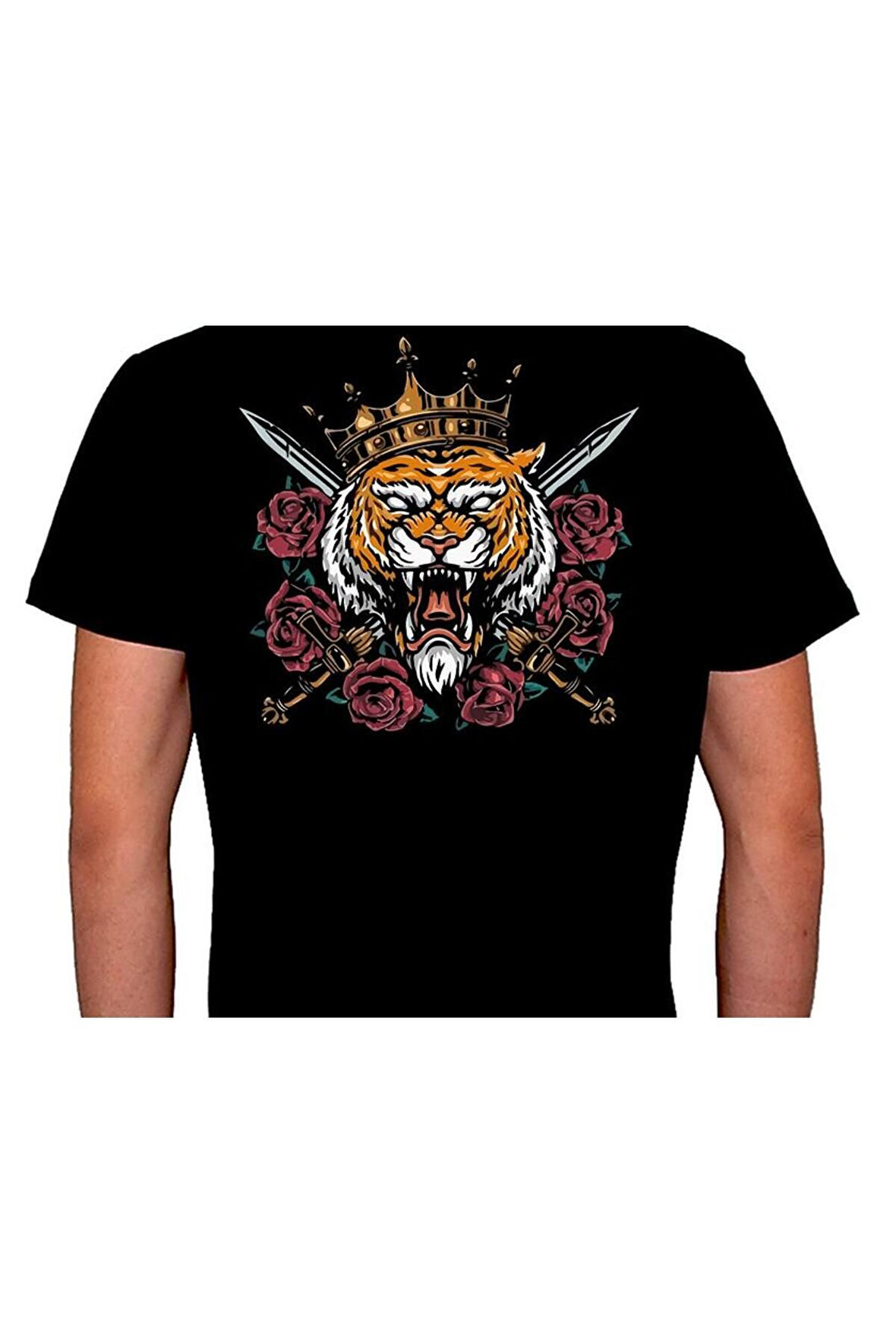 King Tiger Kaplan Roses Vahşi Tişört Unisex T-shirt
