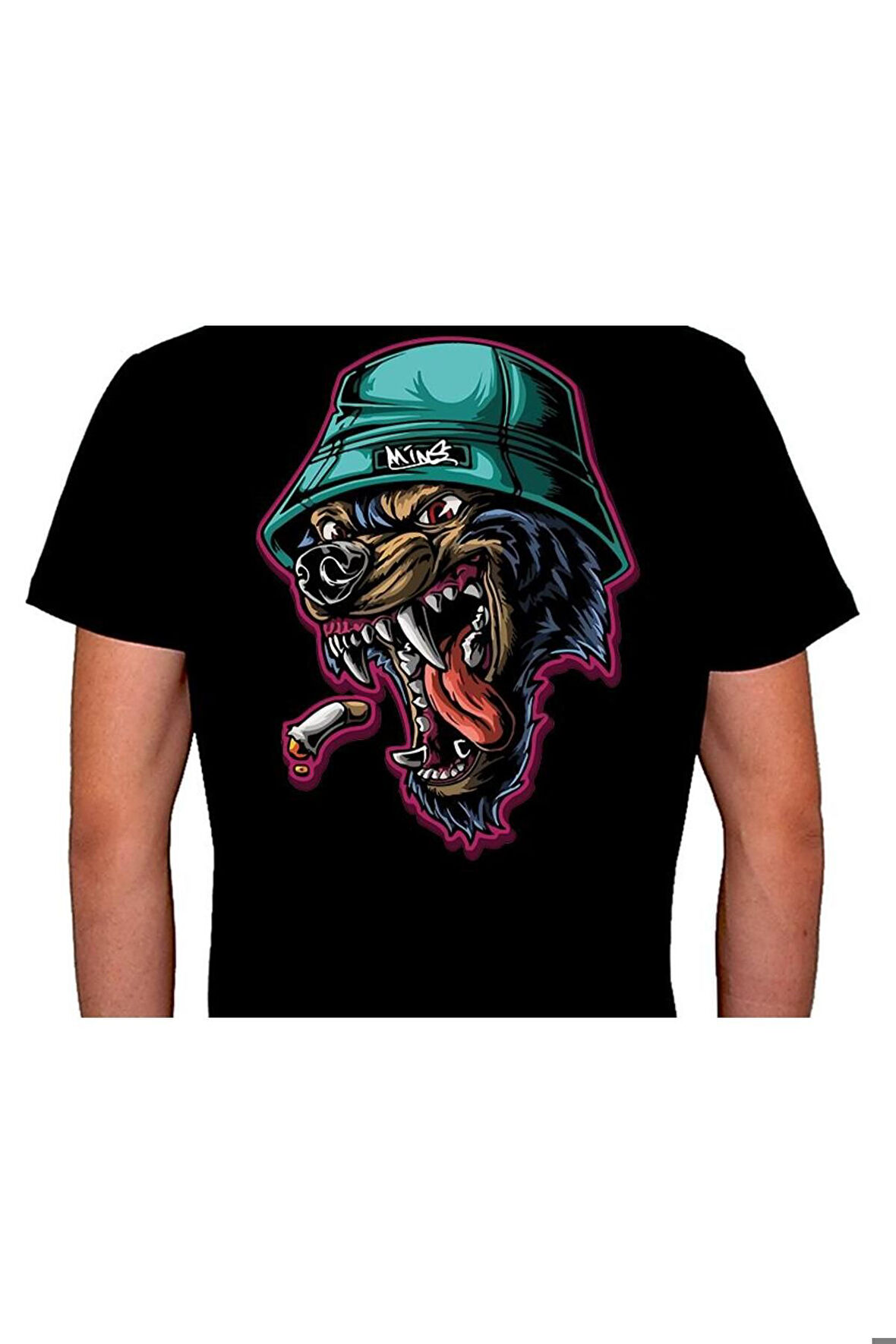Rottweiler Dog Angry Smoke Crazy Wild Tişört Unisex T-shirt