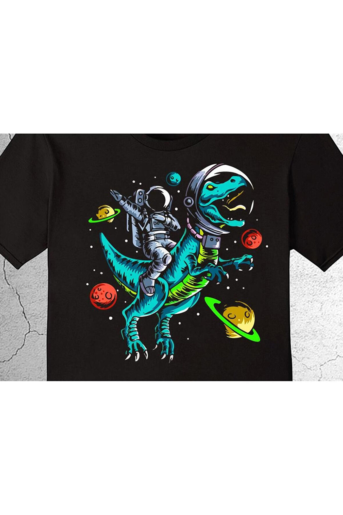 Summer Astronaut Cosmos Space Dinosaur Tişört Çocuk T-shirt