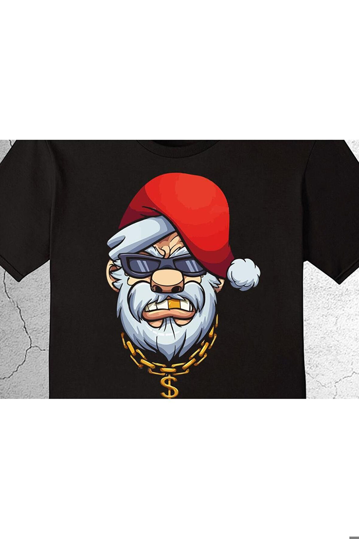 Noel Baba Gold White Gansta Yılbaşı Beard Tişört Çocuk T-shirt