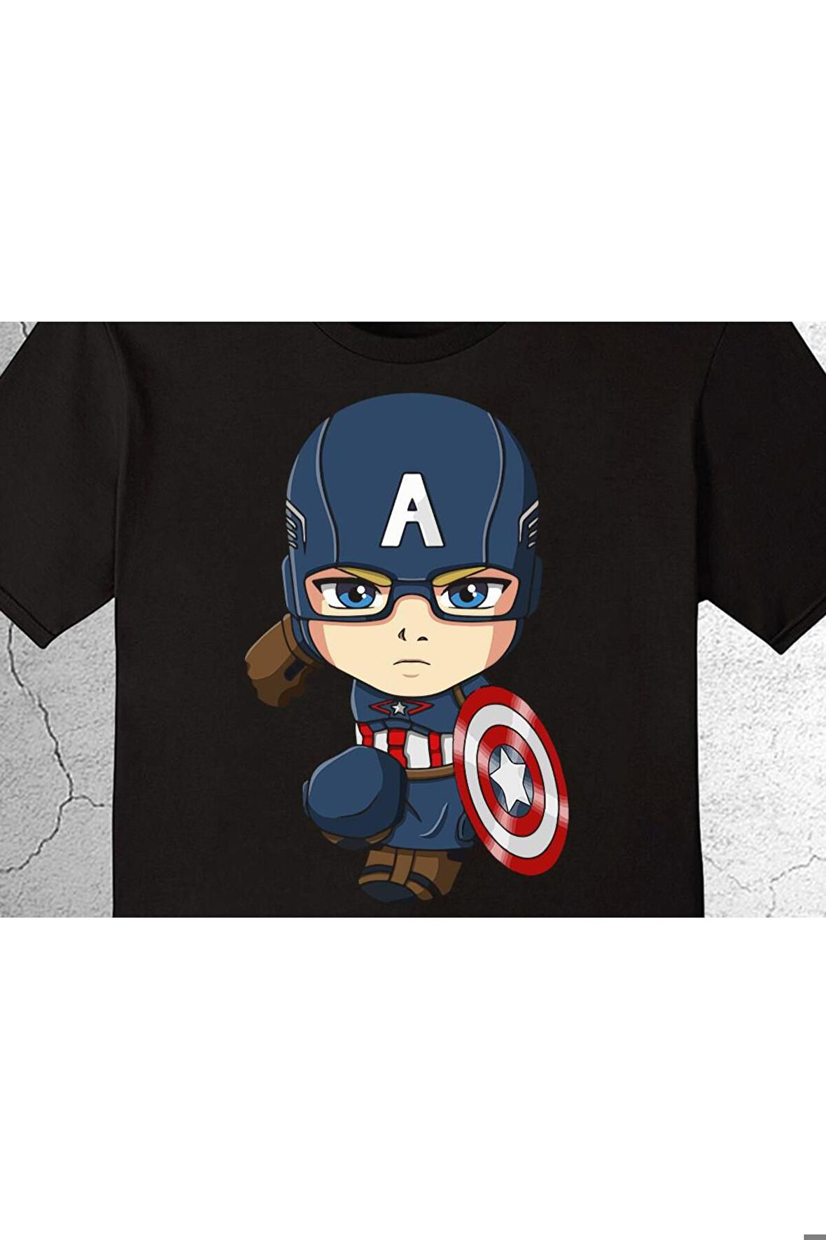 Captain America Cartoon Chibi Tişört Çocuk T-shirt