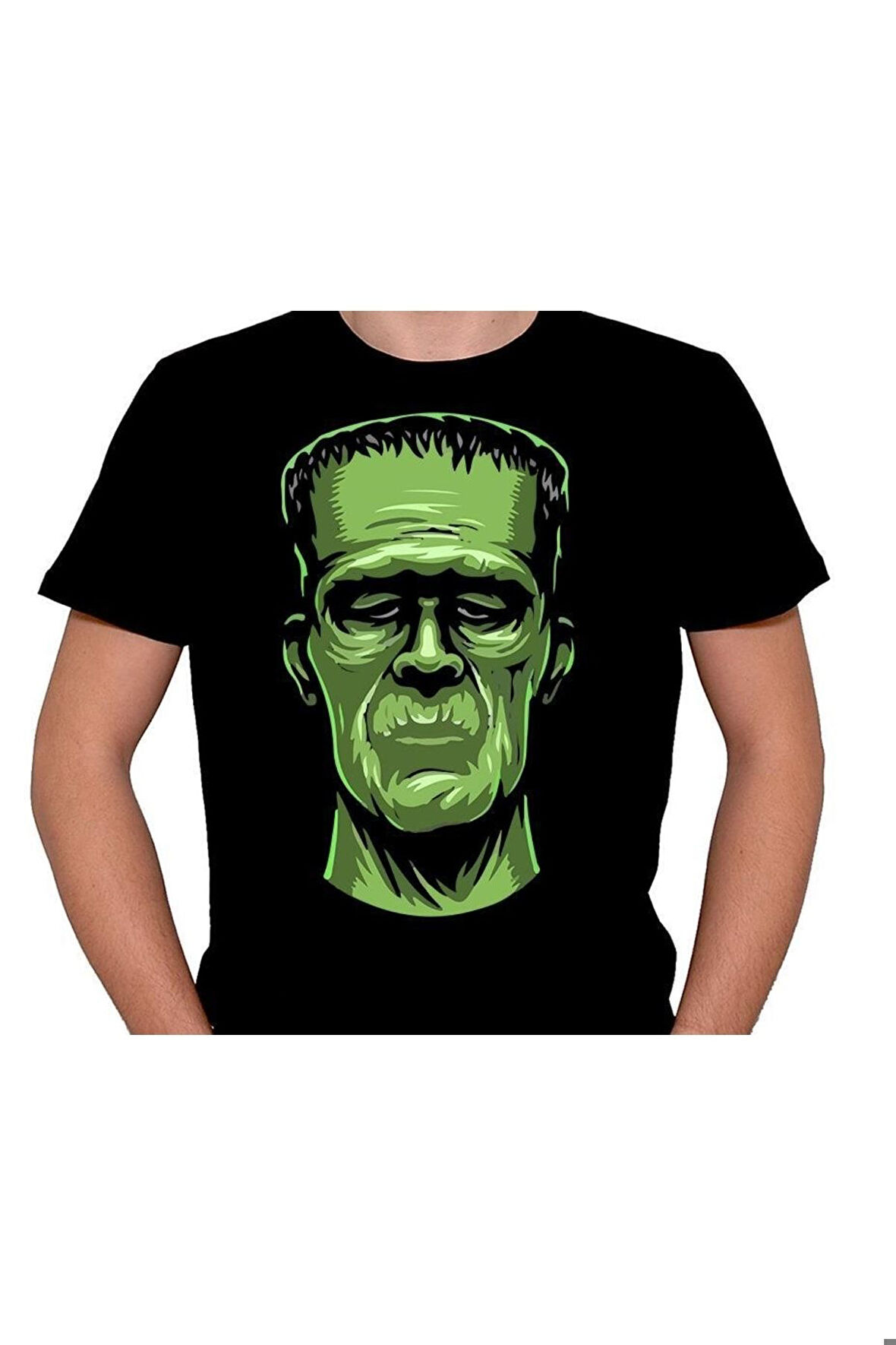 Monochrom Of Frankenstein Head Tişört Unisex T-shirt