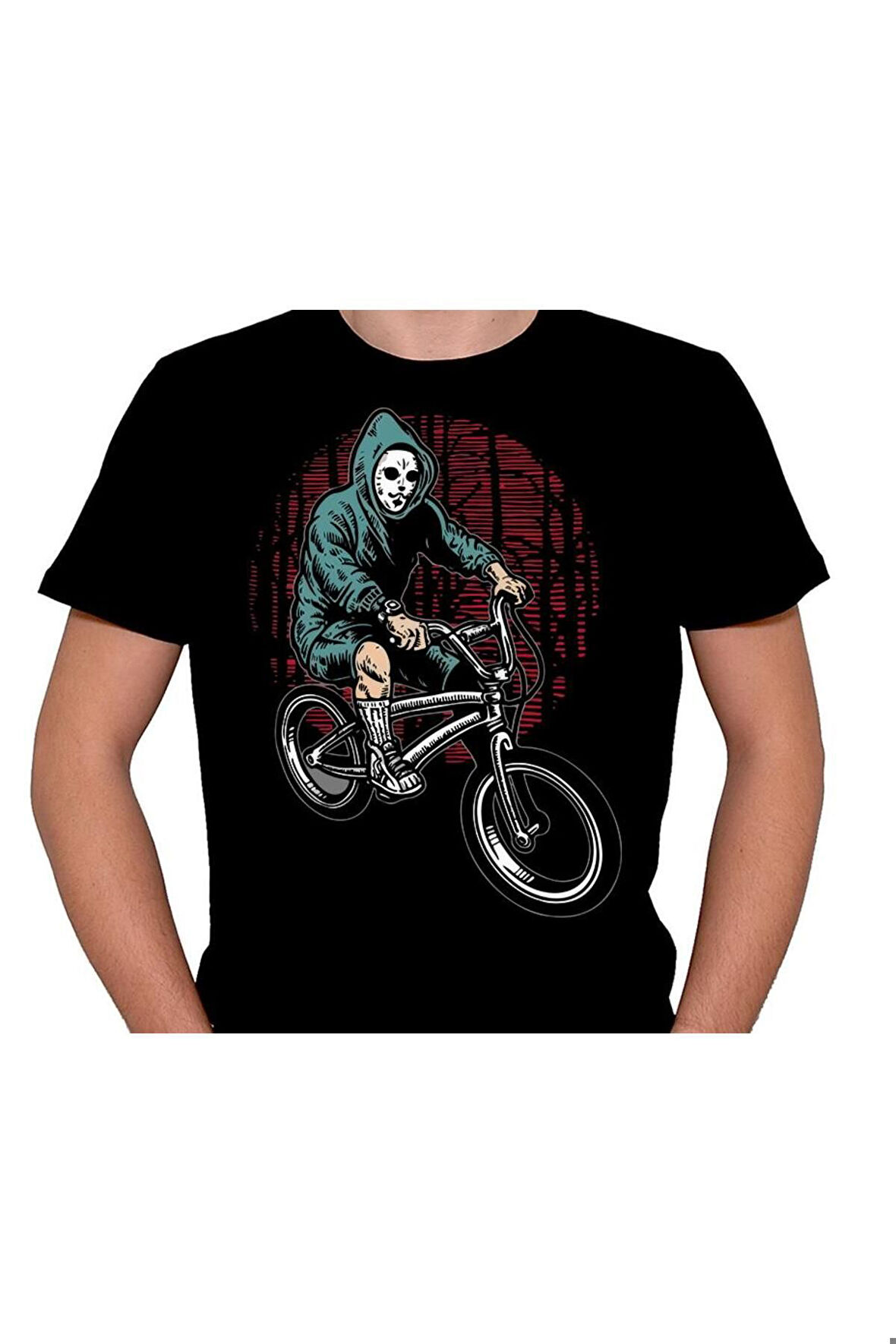 Bisiklet Bicycle Maske Mask Retro Tişört Unisex T-shirt