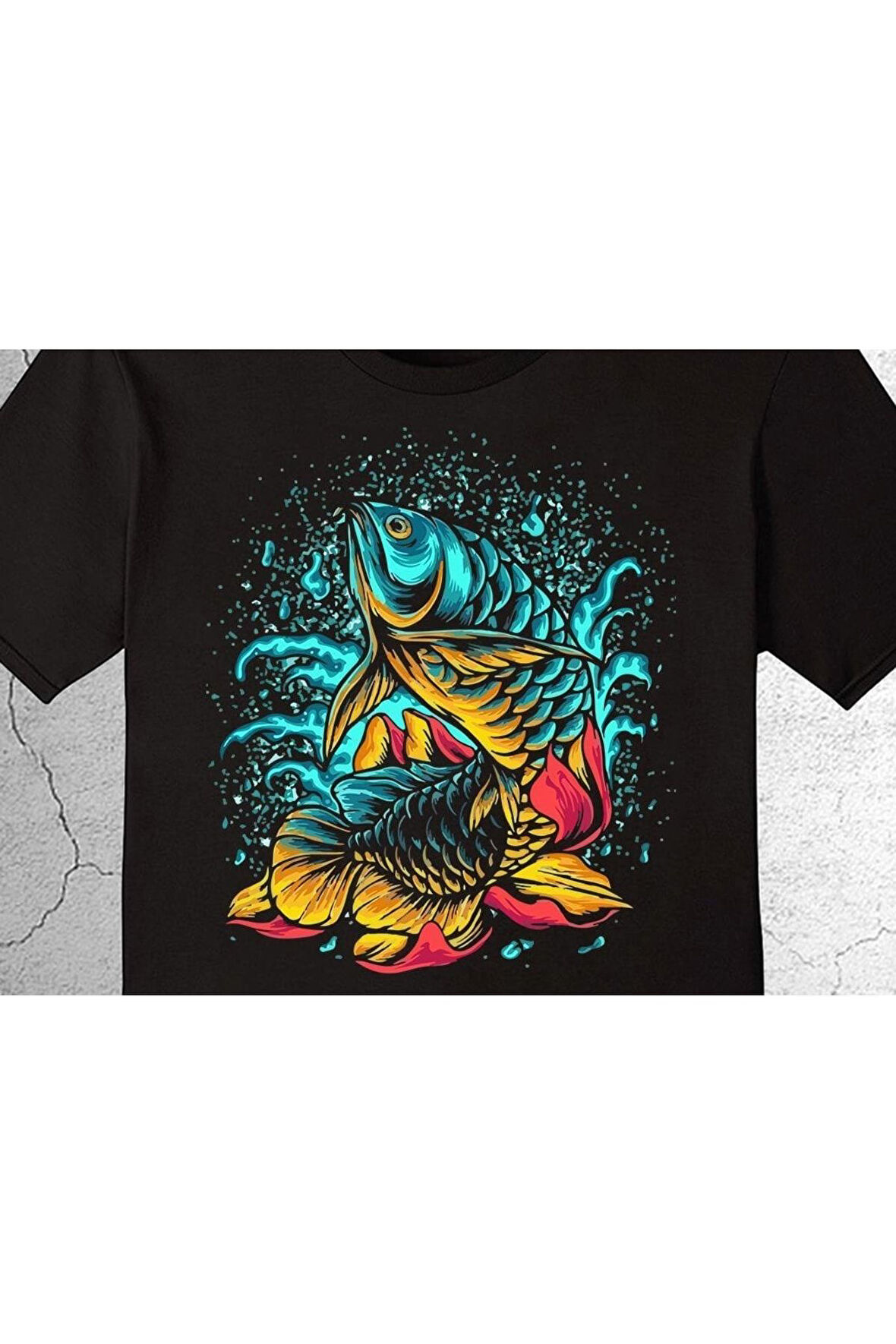 Fish Balık Retro Koi Balığı Tişört Çocuk T-shirt