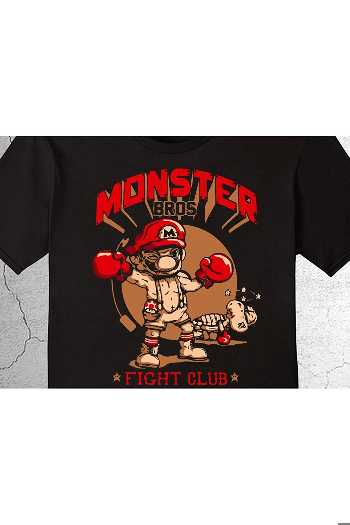 Monster Mario Bros Fight Club Dövüş Kulübü Canavar Mario Tişört Çocuk T-shirt