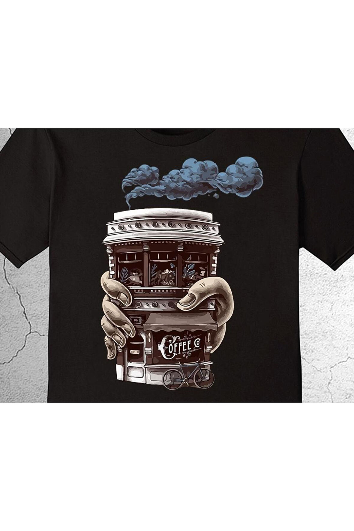 Coffee Bisiklet Kahve Duman Barista Vintage Tişört Çocuk T-shirt