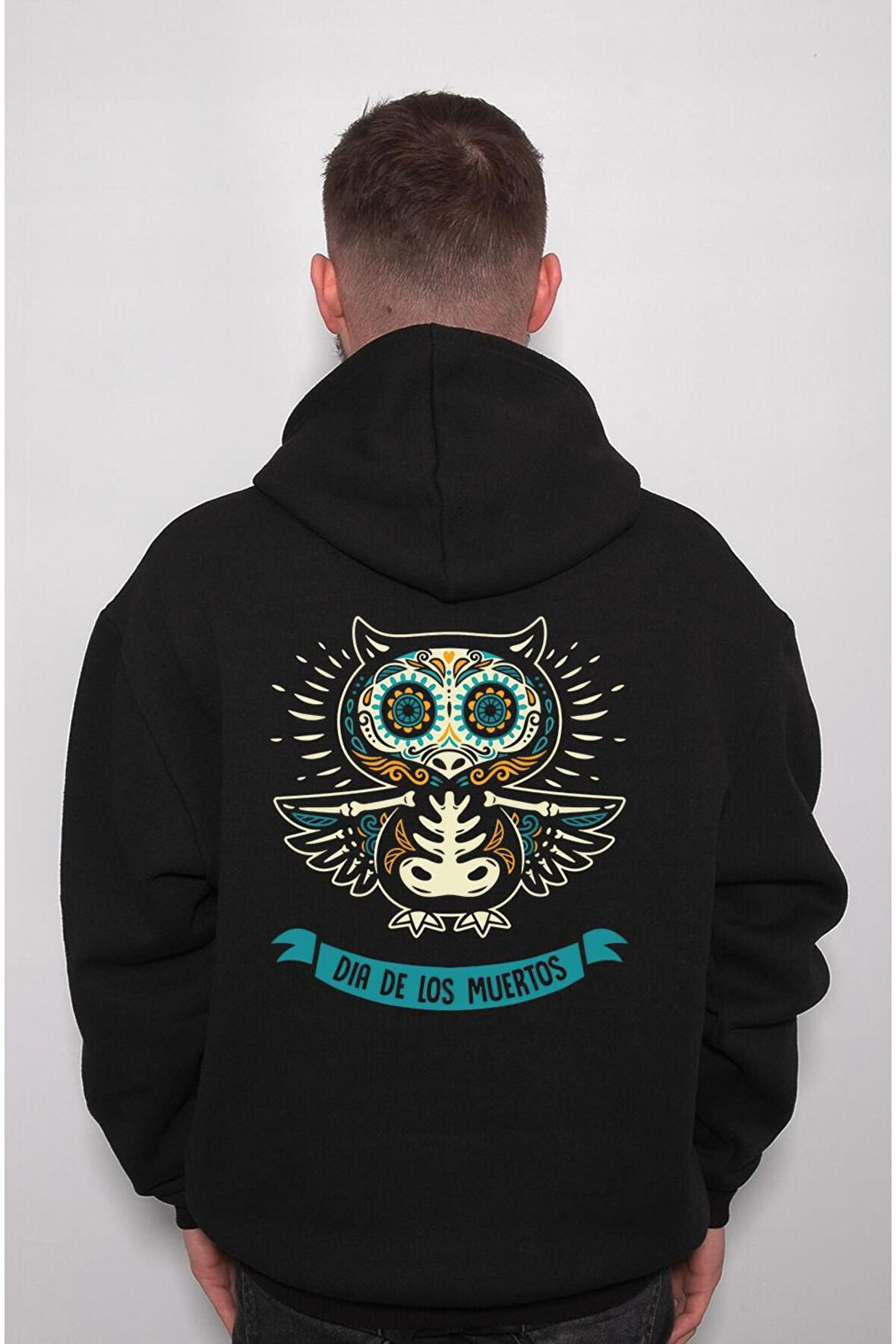 Baykuş Owl Dia De Los Muertos Sweatshirt Unisex Kapüşonlu Hoodie