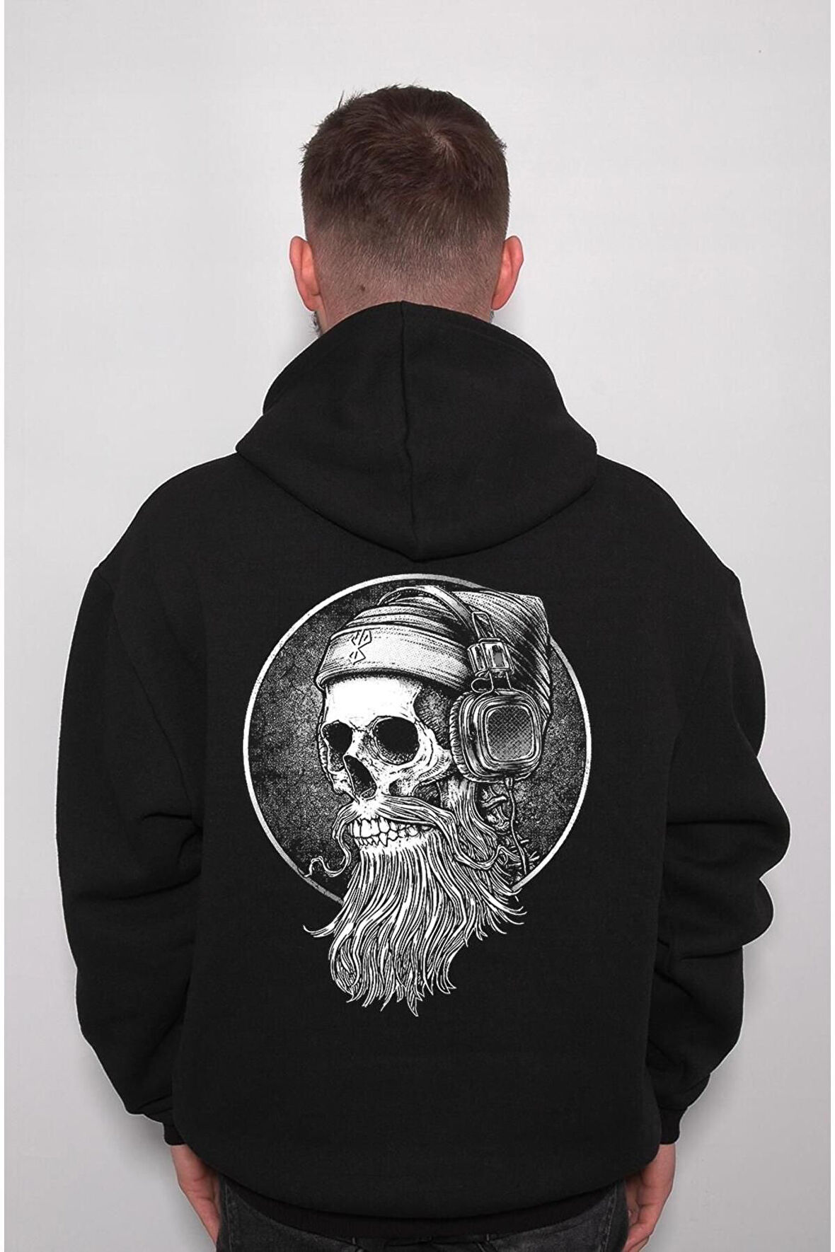 Skull Kuru Kafa Music Sweatshirt Unisex Kapüşonlu Hoodie