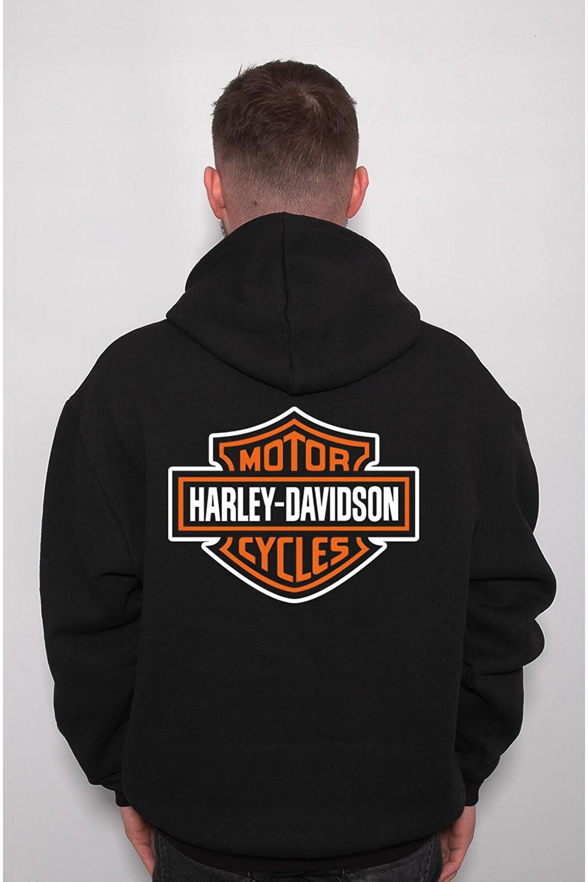 Harley Davidson Orange Bar Motorcycle Sweatshirt Unisex Kapüşonlu Hoodie