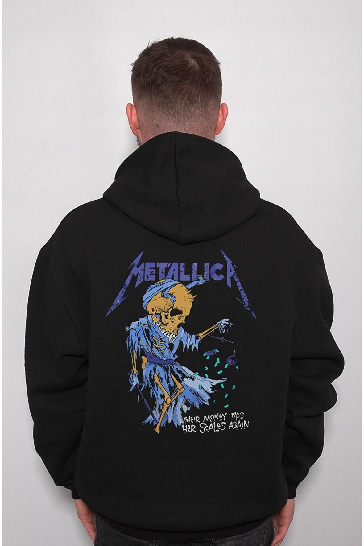 Metallica Skull Kuru Kafa Sweatshirt Unisex Kapüşonlu Hoodie