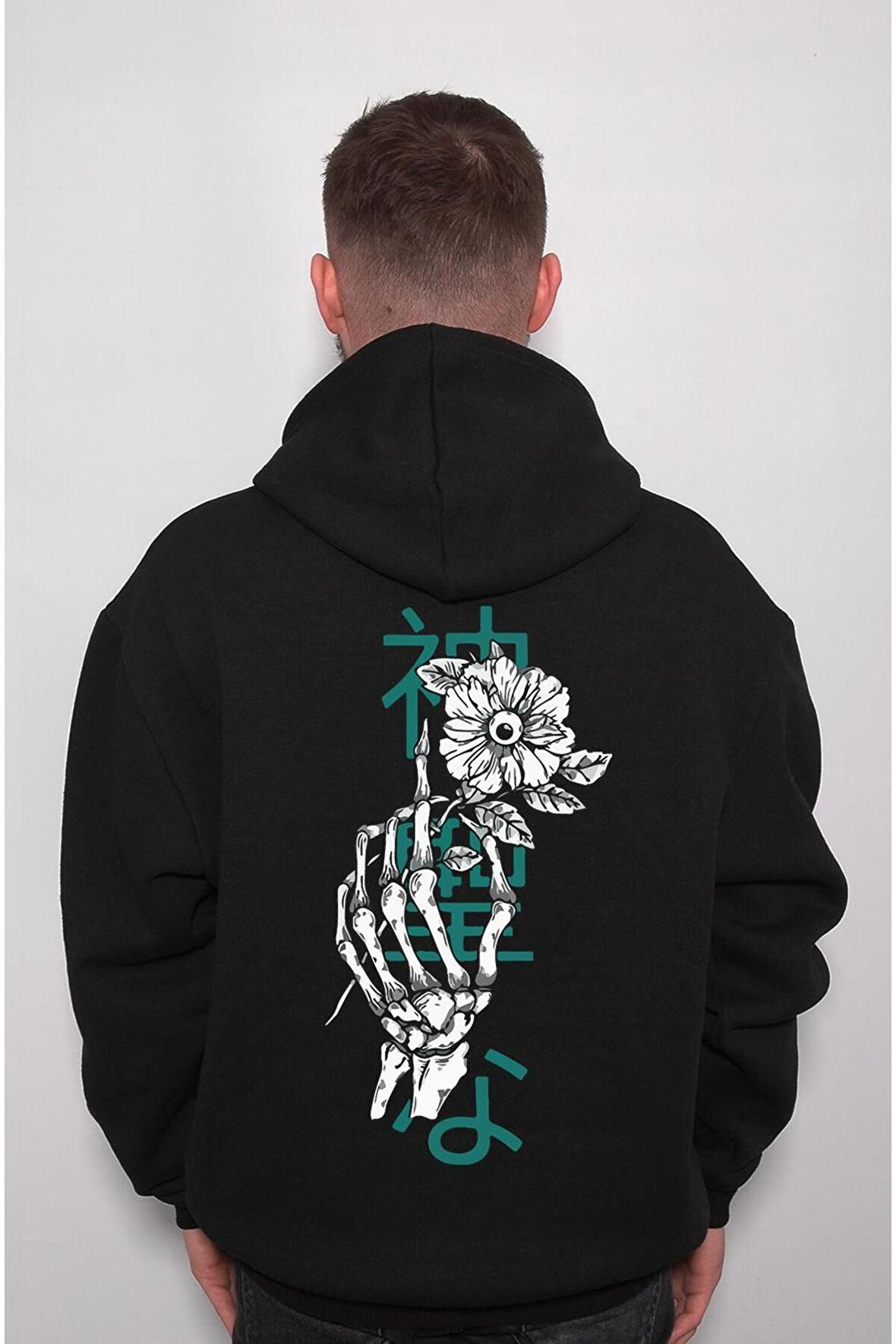 Rose Gül Hands Japanise Sweatshirt Unisex Kapüşonlu Hoodie