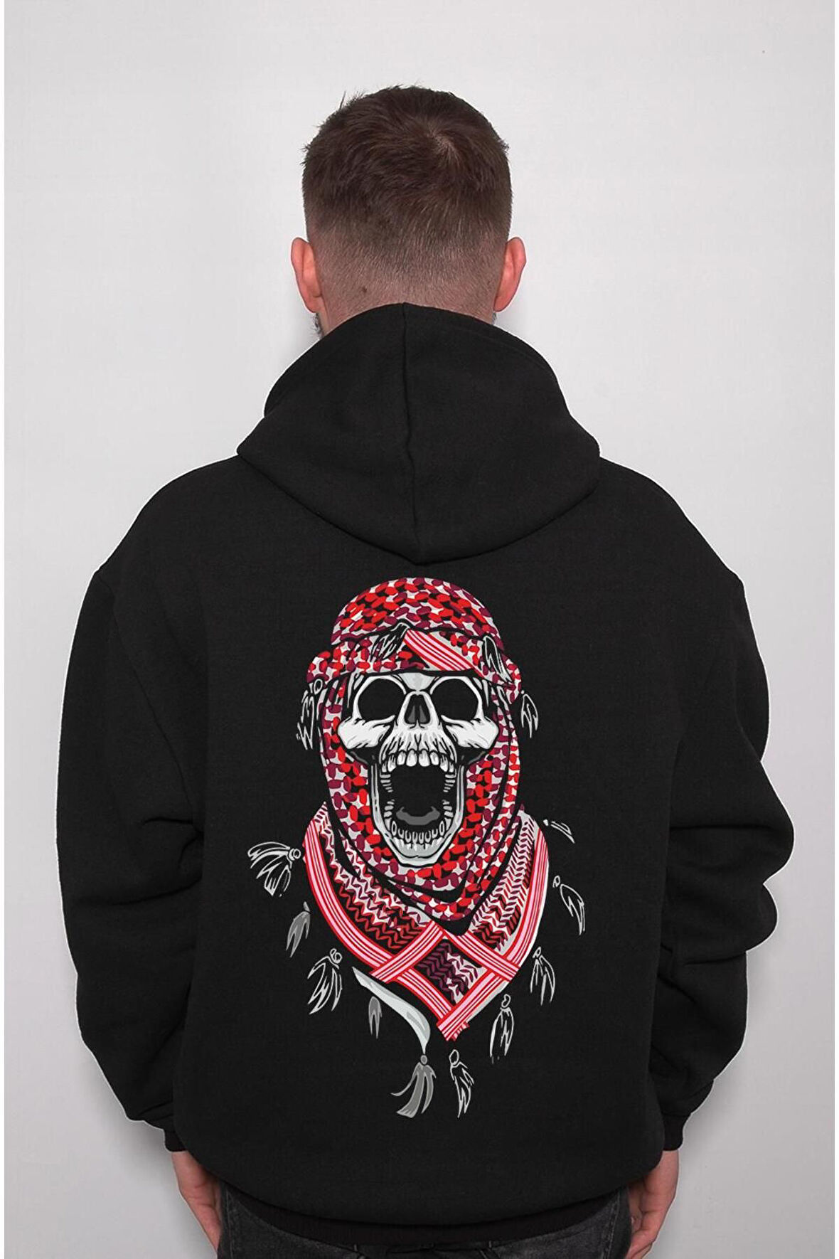 Arabic Skull Kuru Kafa Arabia Qatar Sweatshirt Unisex Kapüşonlu Hoodie