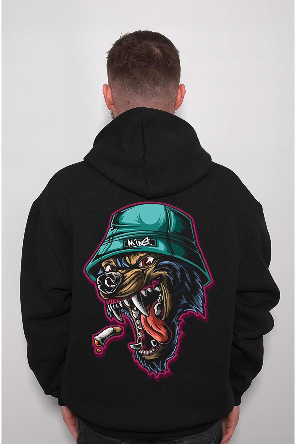 Rottweiler Dog Angry Smoke Crazy Wild Sweatshirt Unisex Kapüşonlu Hoodie