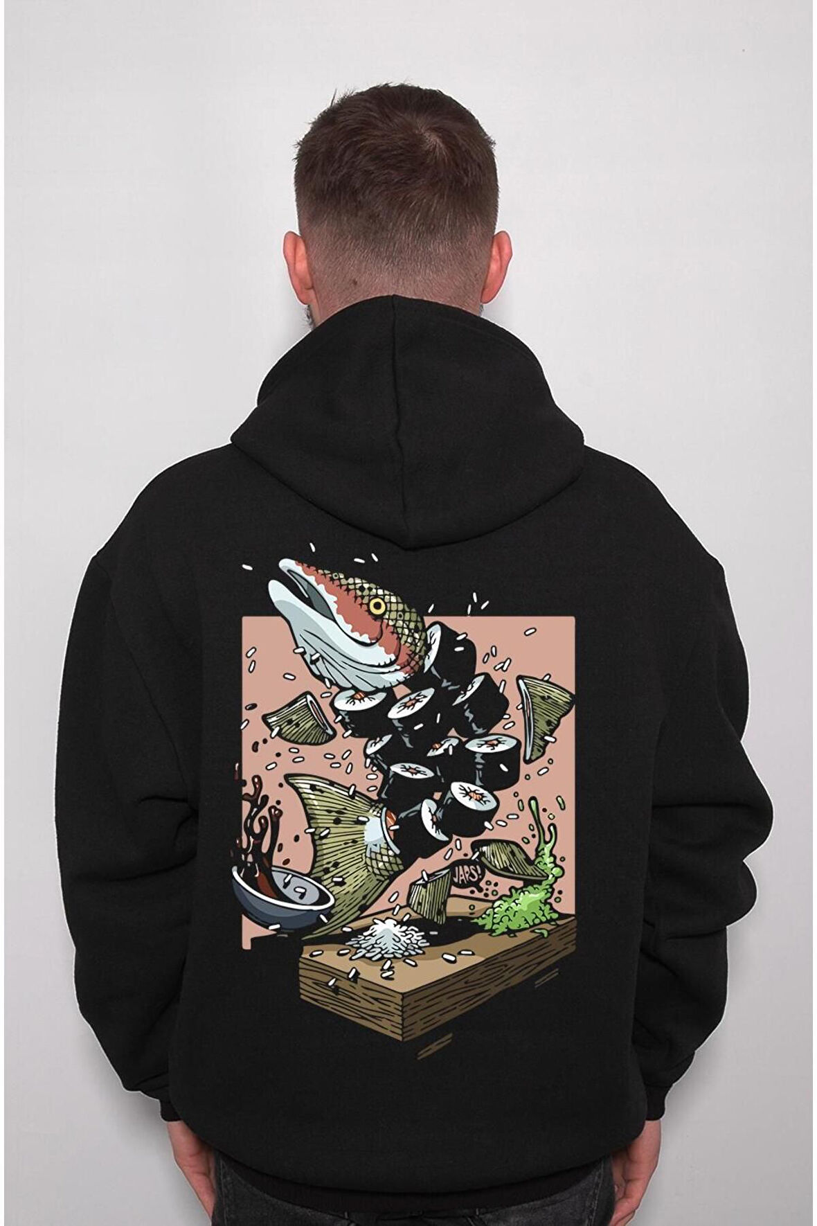 Fish Sushi Suşi Japan Rice Sweatshirt Unisex Kapüşonlu Hoodie