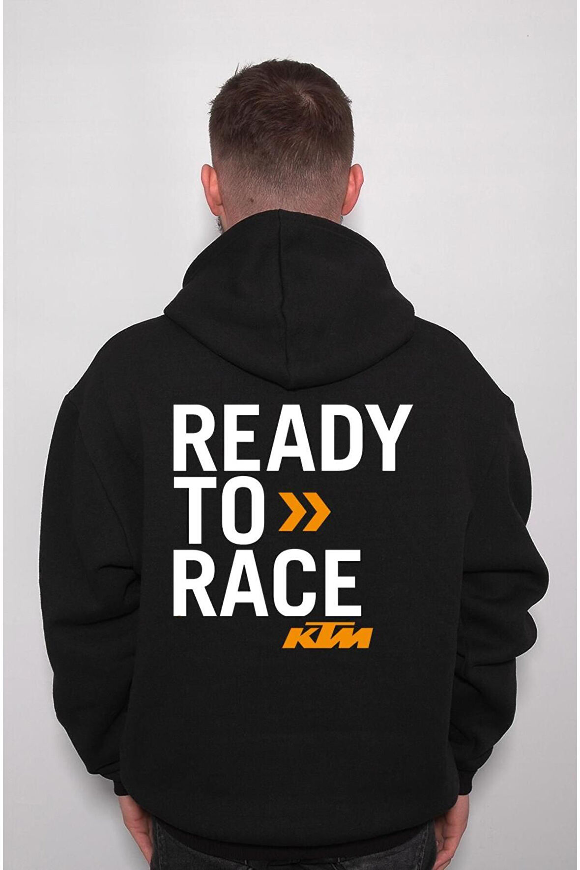 Ktm Race To Ready Motorsiklet Süpermotor Logo2 Ön Sweatshirt Unisex Kapüşonlu Hoodie