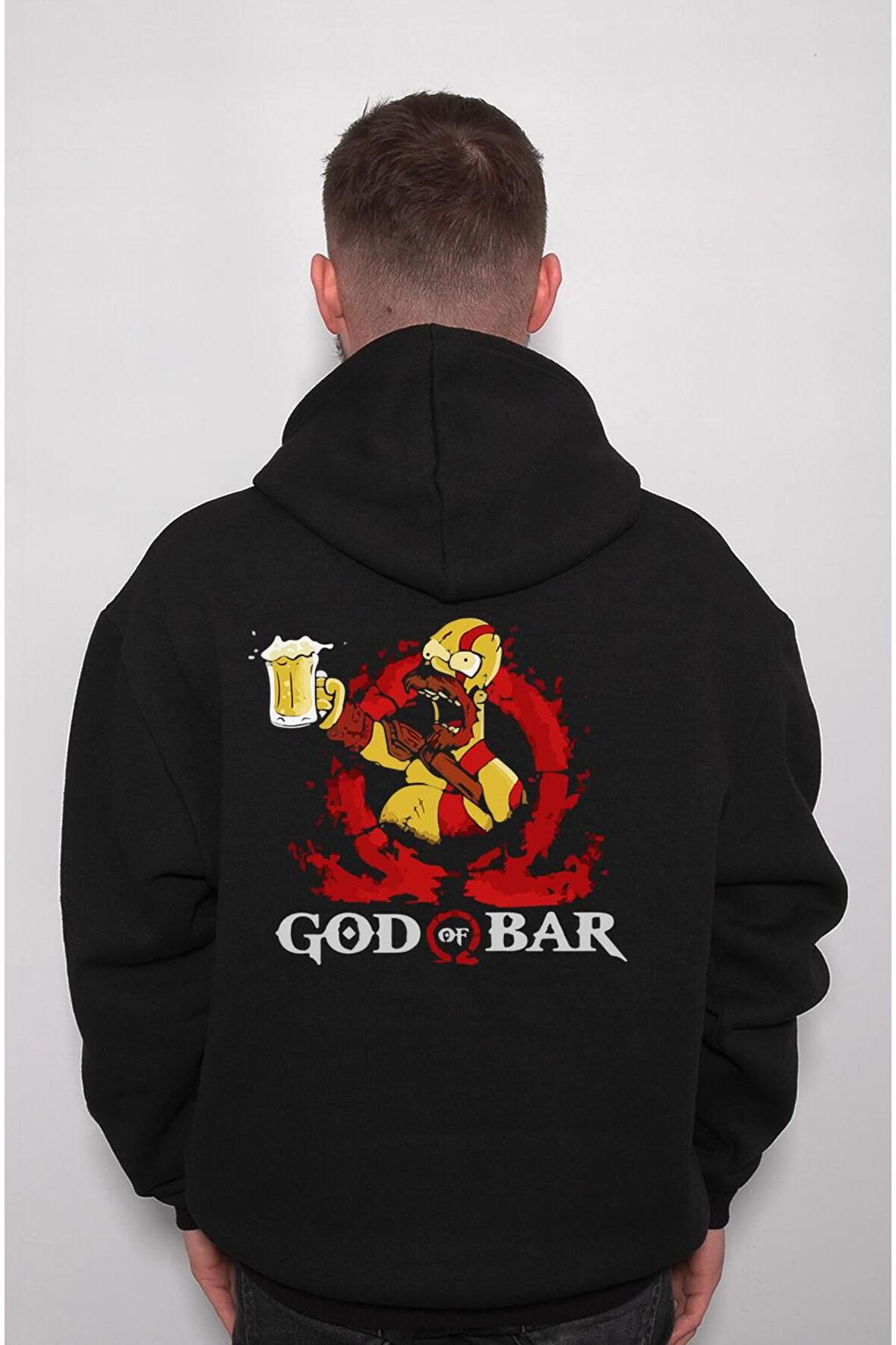 God Of War Simpson's God Of Bar Sweatshirt Unisex Kapüşonlu Hoodie