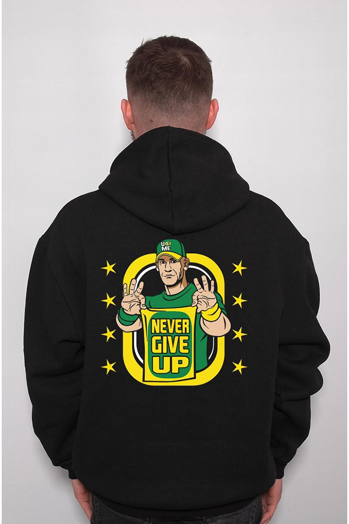 John Cena Never Give Up American Güreşi Sweatshirt Unisex Kapüşonlu Hoodie