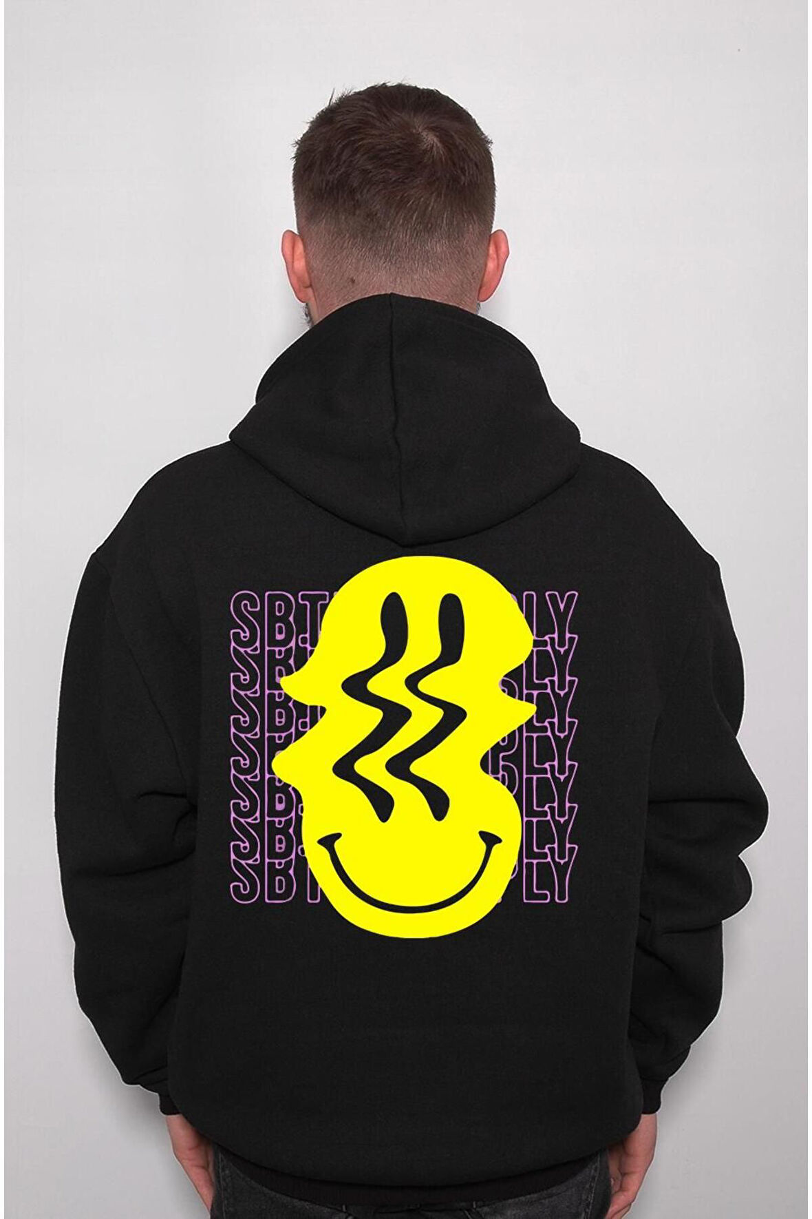 Sbtly Emoji Gülen Surat Sweatshirt Unisex Kapüşonlu Hoodie